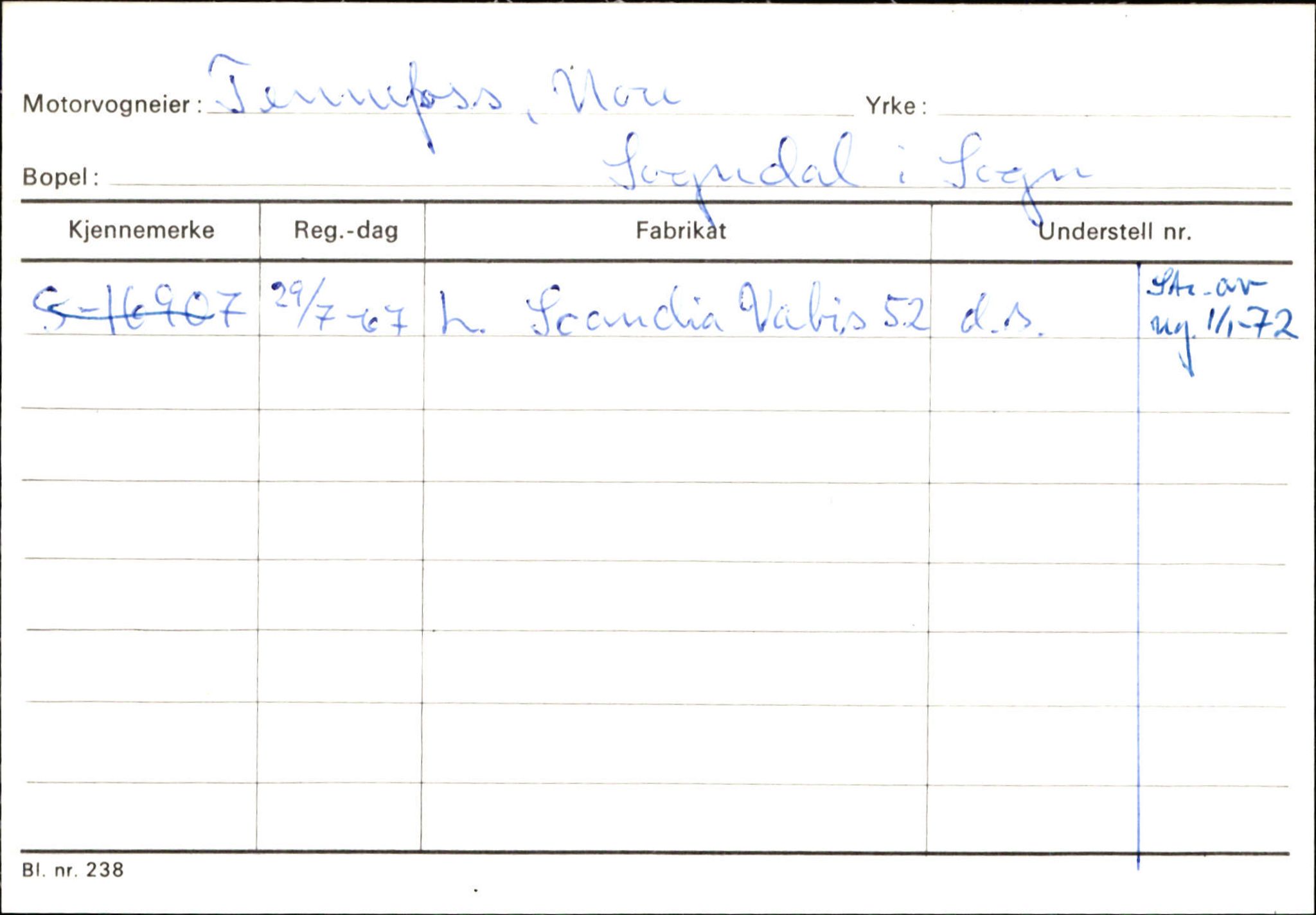 Statens vegvesen, Sogn og Fjordane vegkontor, SAB/A-5301/4/F/L0124: Eigarregister Sogndal A-U, 1945-1975, s. 2610