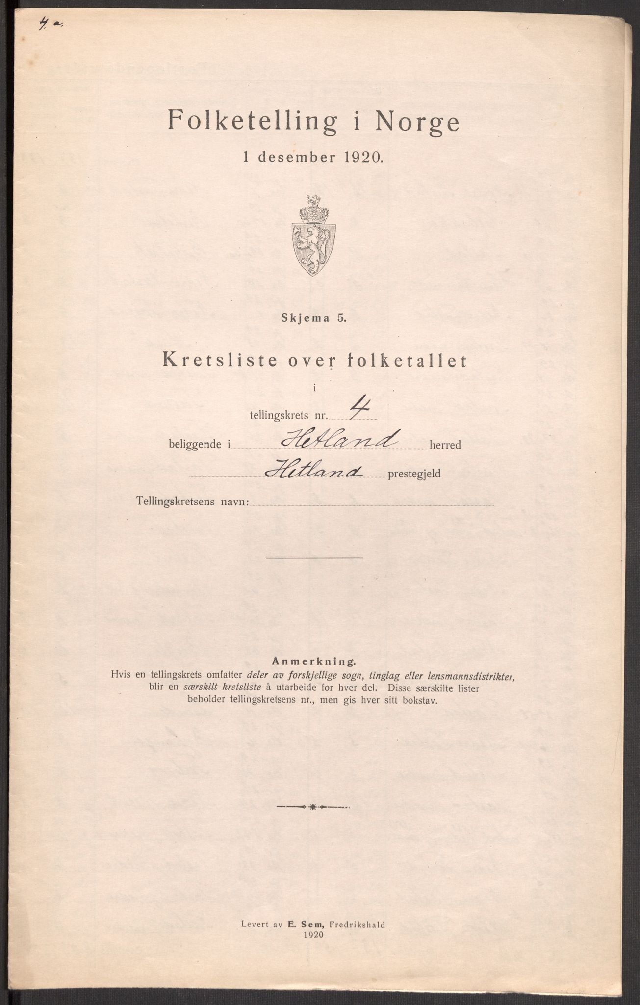 SAST, Folketelling 1920 for 1126 Hetland herred, 1920, s. 93