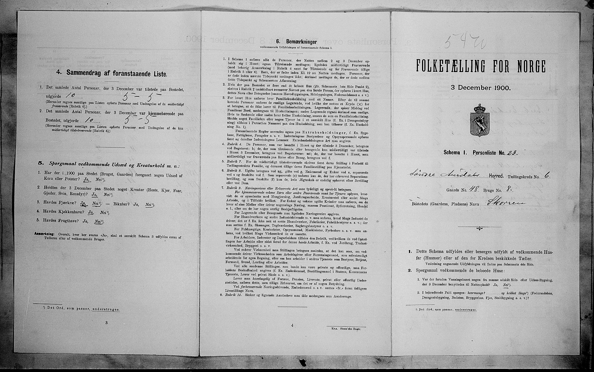 SAH, Folketelling 1900 for 0540 Sør-Aurdal herred, 1900, s. 702