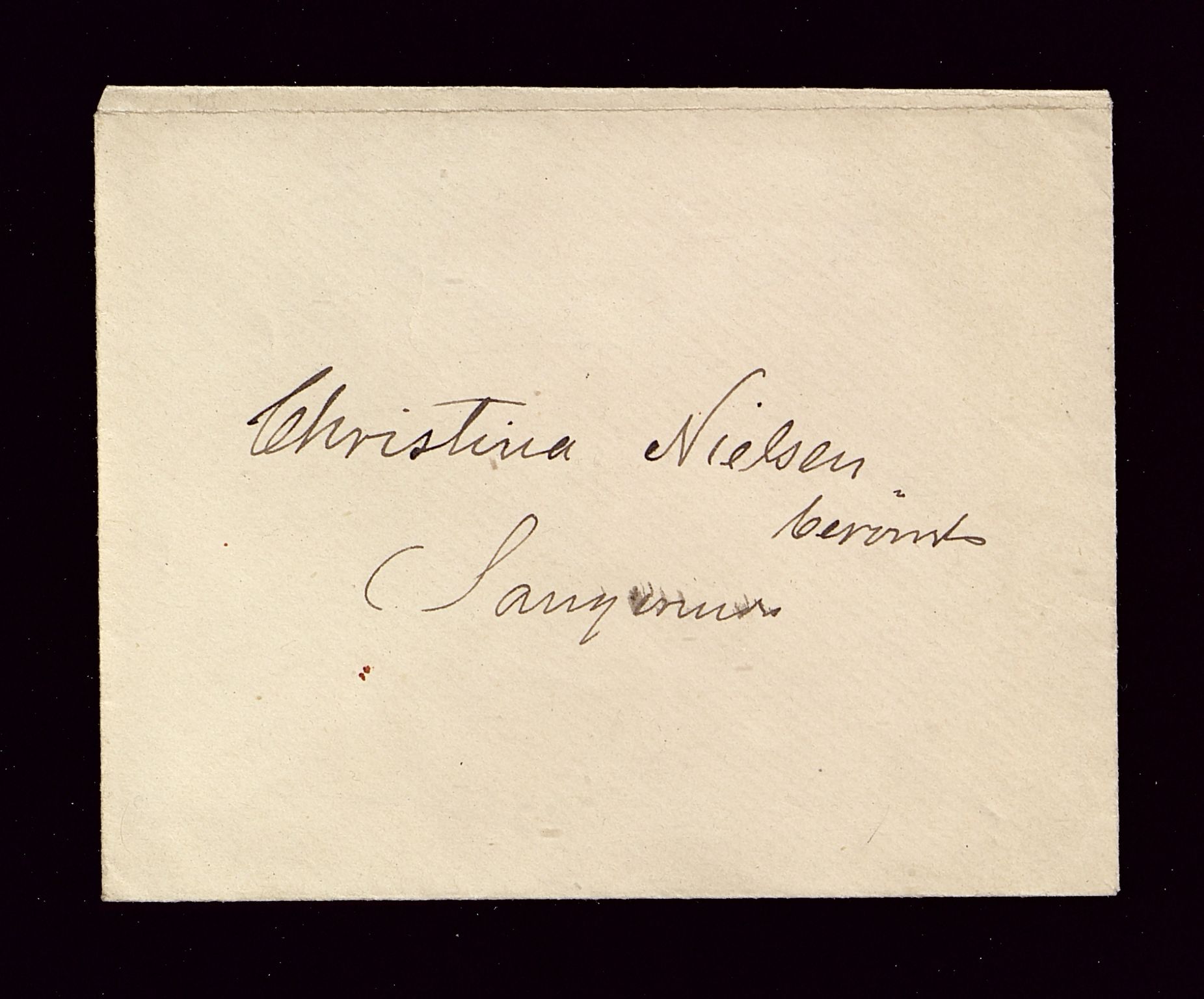 Øvre Amla, gnr. 106, VLFK/SFF-2013149/E/Eb/L0001/0030: Autografer utenlandske / Nilsson, Christina (1843- Svensk sangerinde), 1885