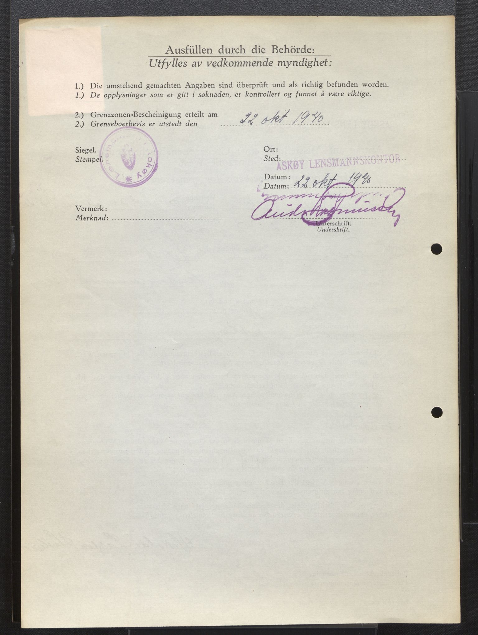 Lensmannen i Askøy, AV/SAB-A-31001/0026/L0009: Søknader om grensebuarbevis 2551 - 2975, 1940, s. 683
