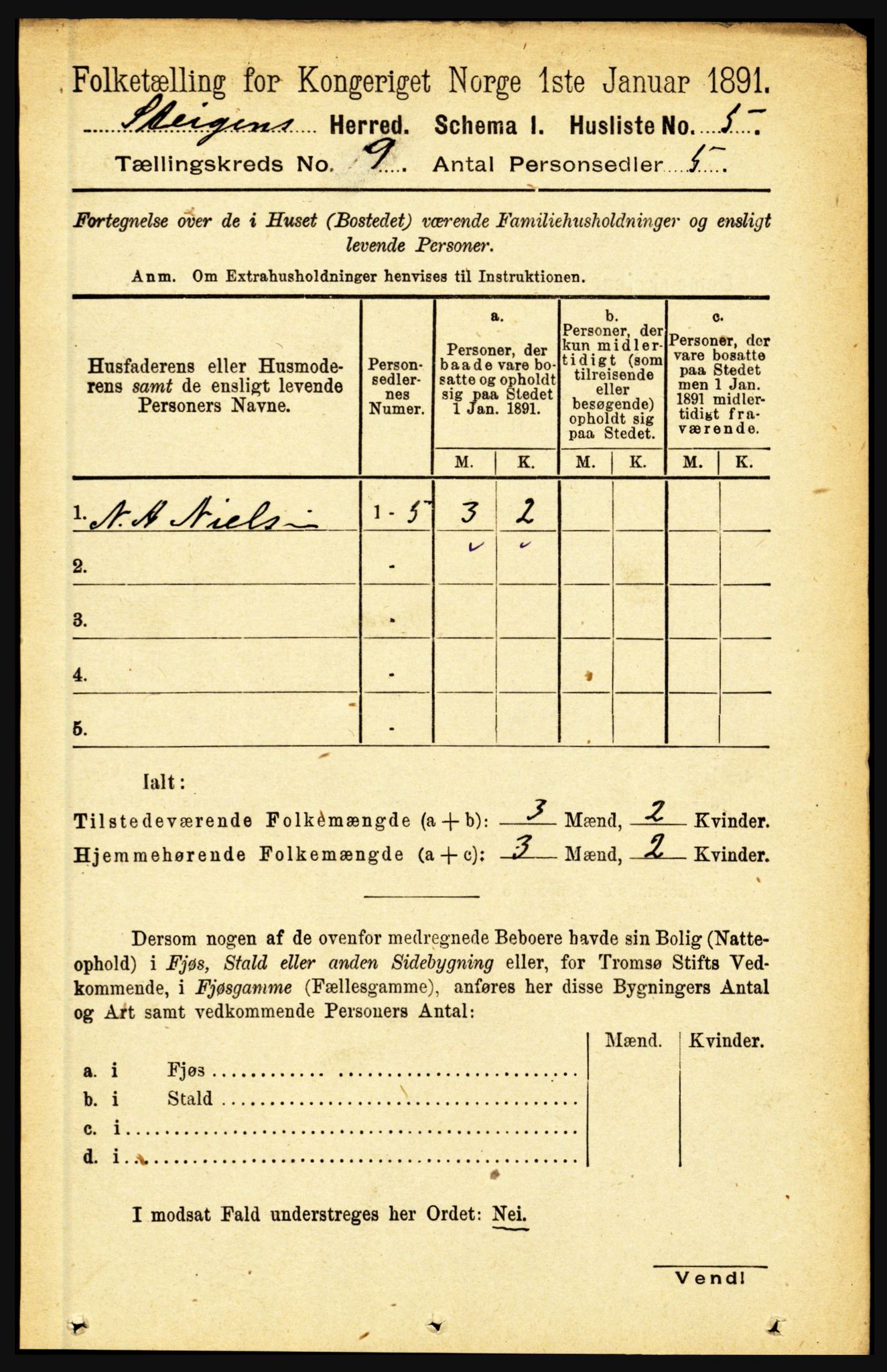 RA, Folketelling 1891 for 1848 Steigen herred, 1891, s. 2998