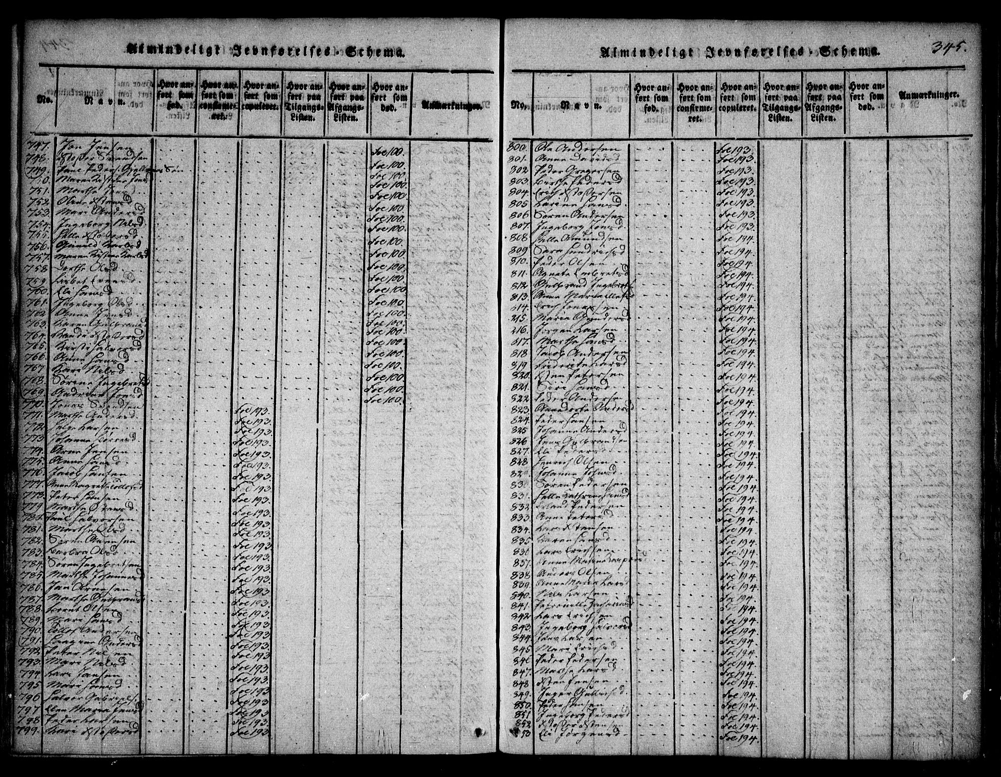 Asker prestekontor Kirkebøker, SAO/A-10256a/F/Fa/L0006: Ministerialbok nr. I 6, 1814-1824, s. 345