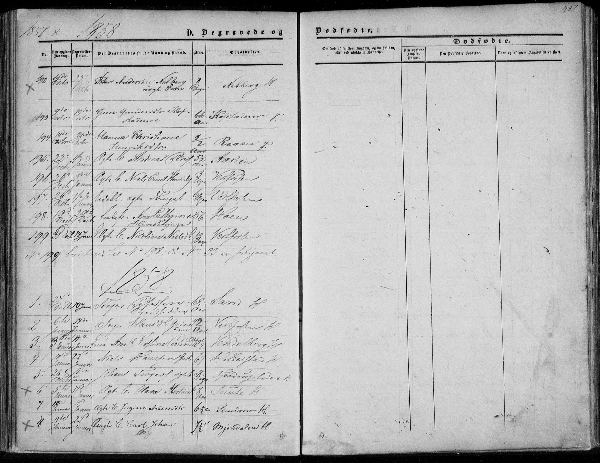 Eiker kirkebøker, AV/SAKO-A-4/F/Fa/L0015b: Ministerialbok nr. I 15B, 1854-1860, s. 437
