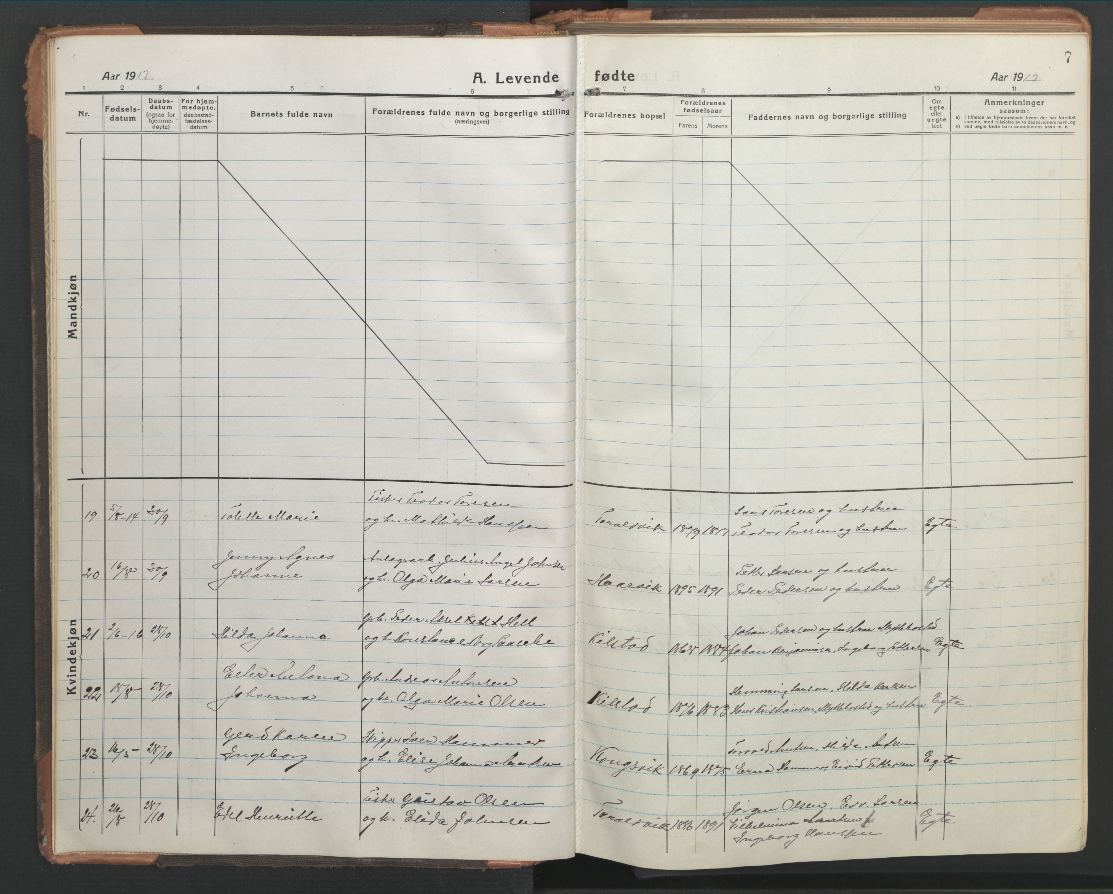 Ministerialprotokoller, klokkerbøker og fødselsregistre - Nordland, AV/SAT-A-1459/865/L0933: Klokkerbok nr. 865C05, 1917-1947, s. 7