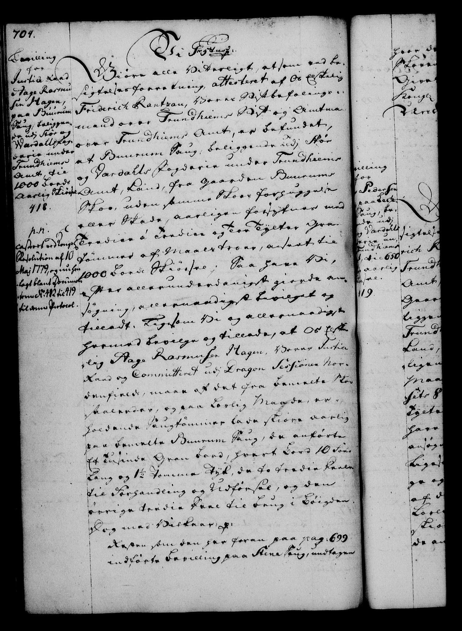 Rentekammeret, Kammerkanselliet, RA/EA-3111/G/Gg/Gga/L0006: Norsk ekspedisjonsprotokoll med register (merket RK 53.6), 1749-1759, s. 704