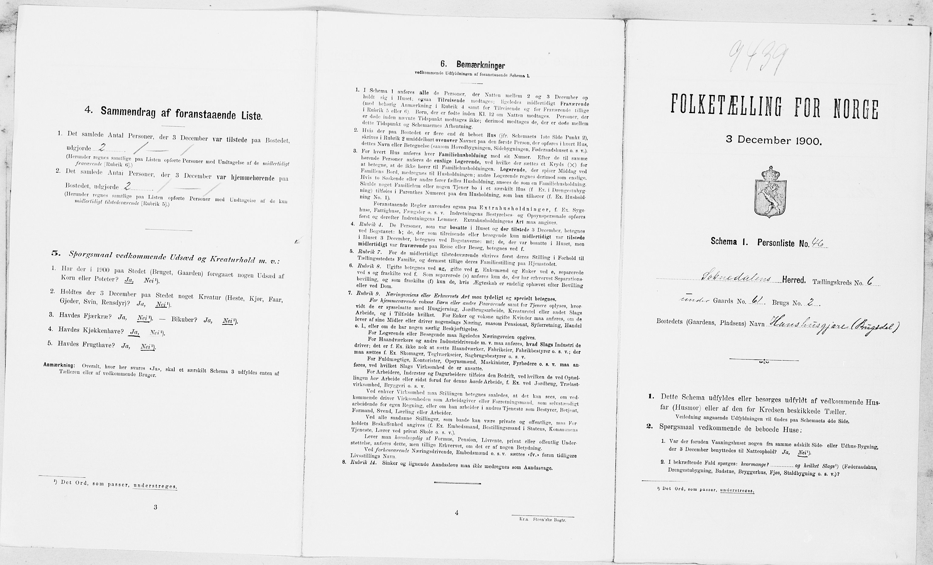 SAT, Folketelling 1900 for 1649 Soknedal herred, 1900, s. 506