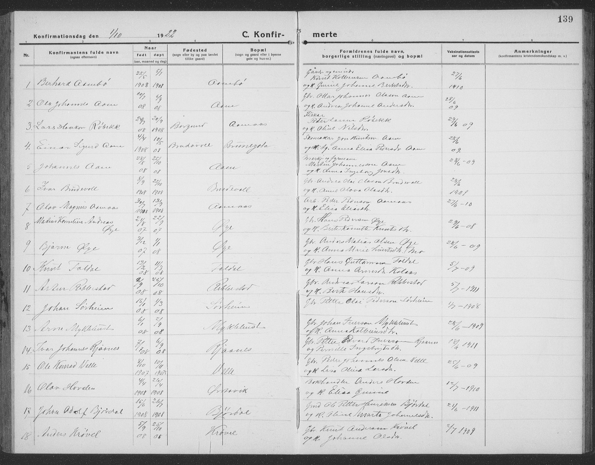 Ministerialprotokoller, klokkerbøker og fødselsregistre - Møre og Romsdal, AV/SAT-A-1454/513/L0191: Klokkerbok nr. 513C05, 1920-1941, s. 139