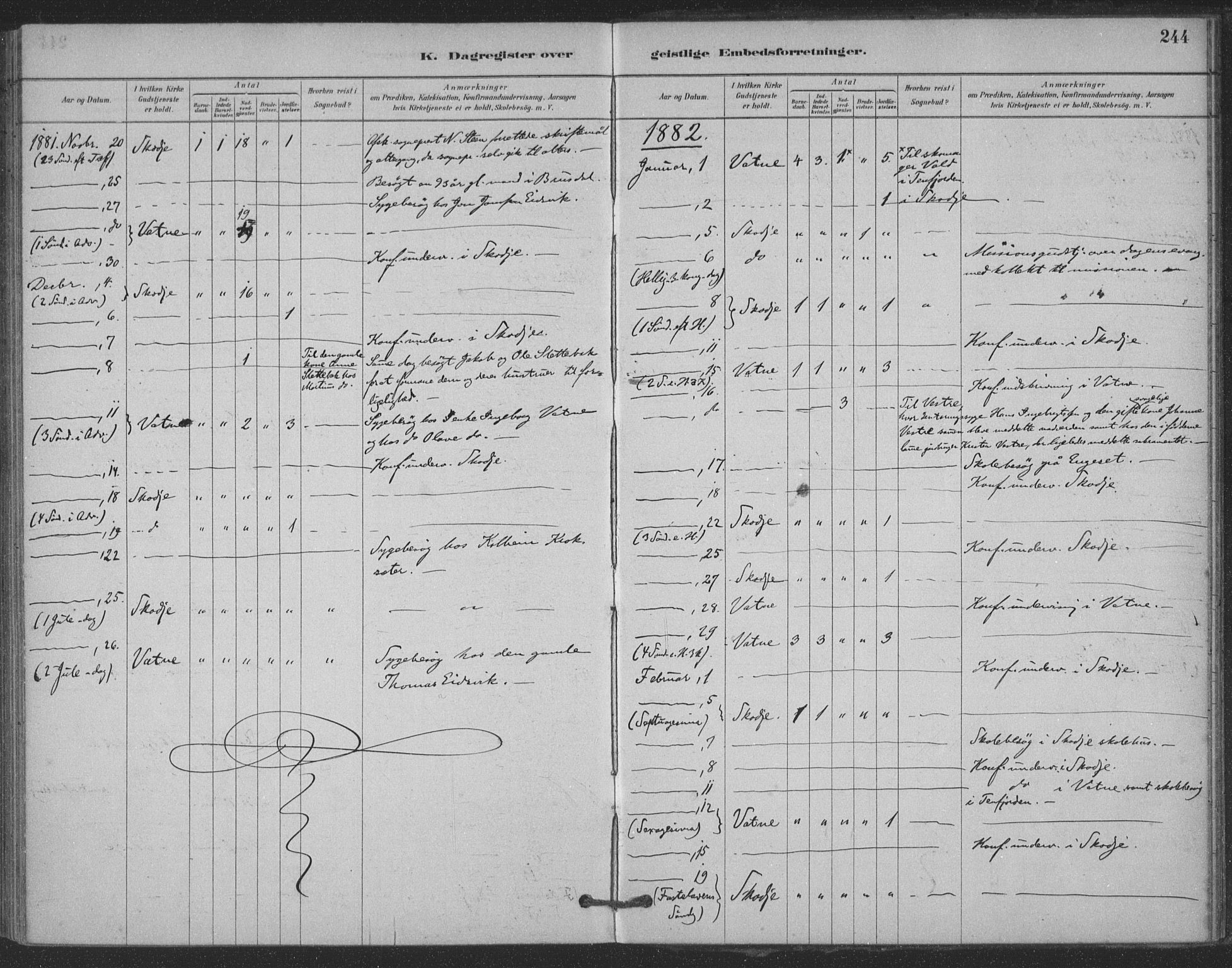 Ministerialprotokoller, klokkerbøker og fødselsregistre - Møre og Romsdal, AV/SAT-A-1454/524/L0356: Ministerialbok nr. 524A08, 1880-1899, s. 244