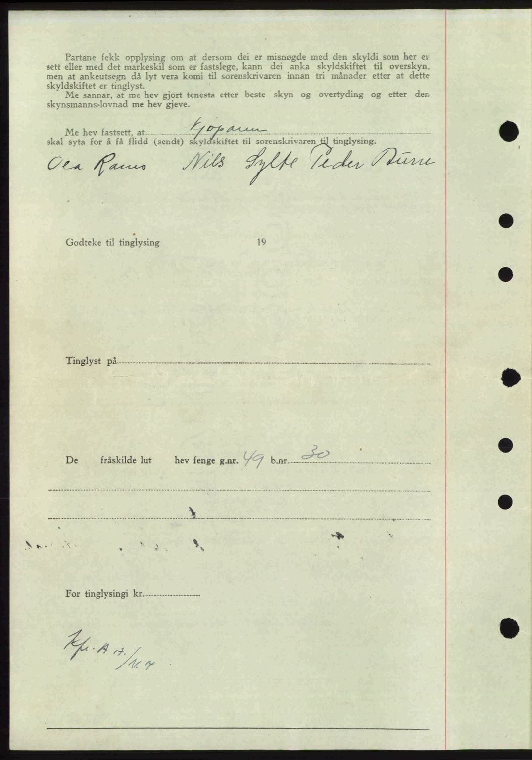 Nordmøre sorenskriveri, AV/SAT-A-4132/1/2/2Ca: Pantebok nr. A103, 1946-1947, Dagboknr: 79/1947