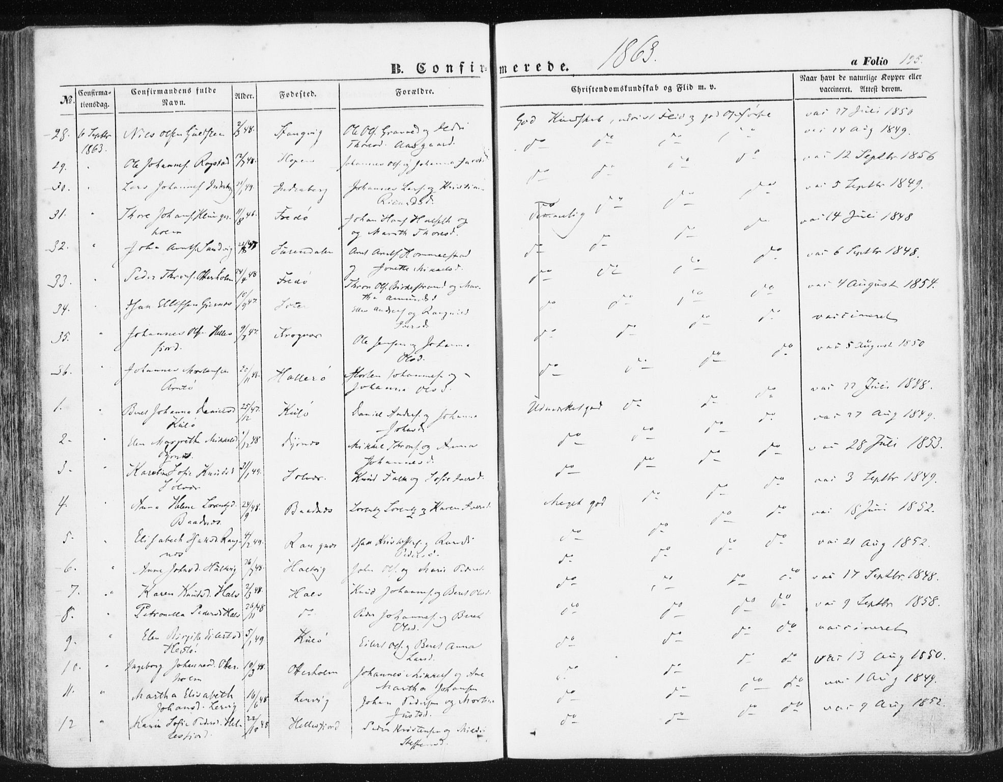 Ministerialprotokoller, klokkerbøker og fødselsregistre - Møre og Romsdal, AV/SAT-A-1454/581/L0937: Ministerialbok nr. 581A05, 1853-1872, s. 195