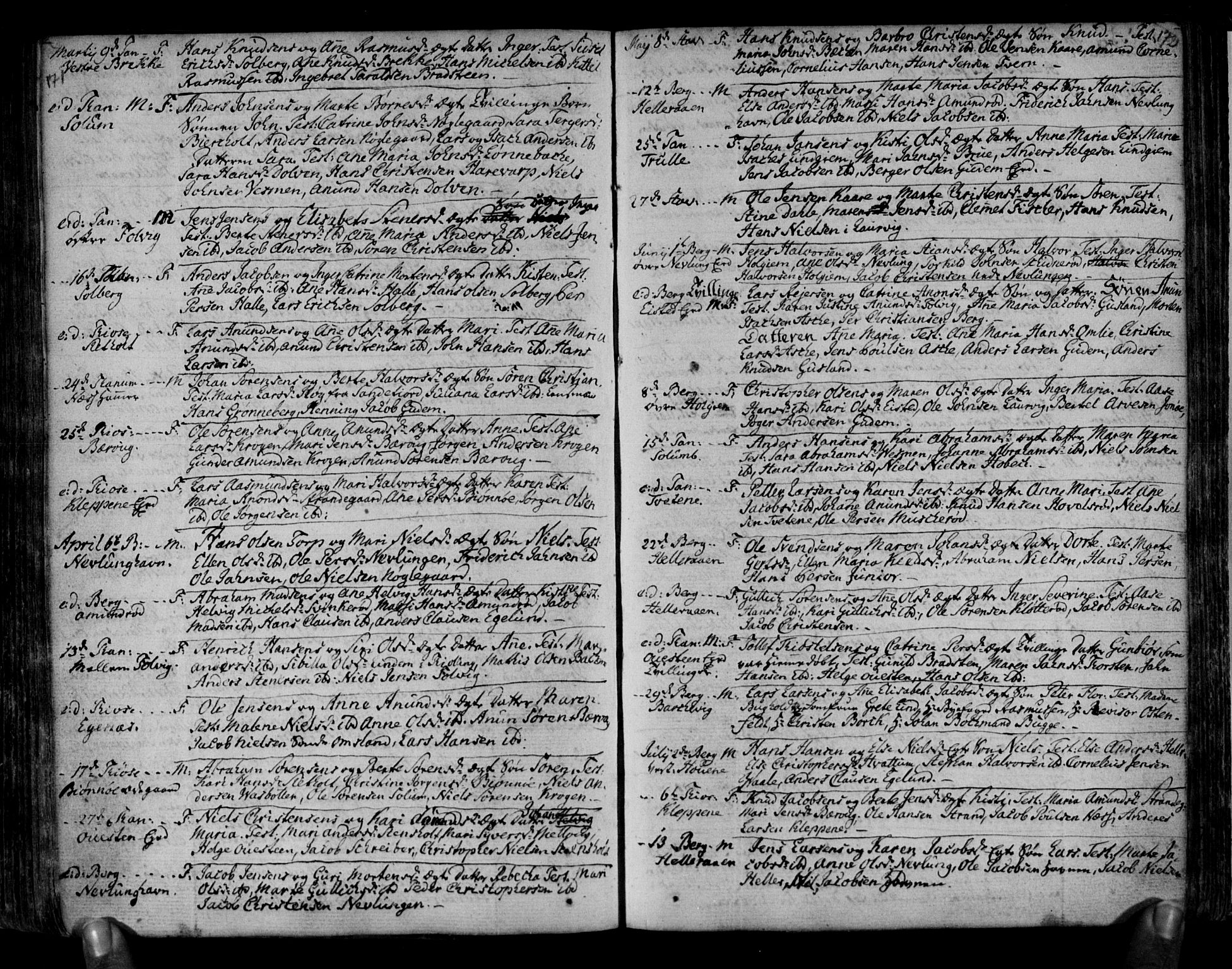 Brunlanes kirkebøker, SAKO/A-342/F/Fa/L0001: Ministerialbok nr. I 1, 1766-1801, s. 171-172