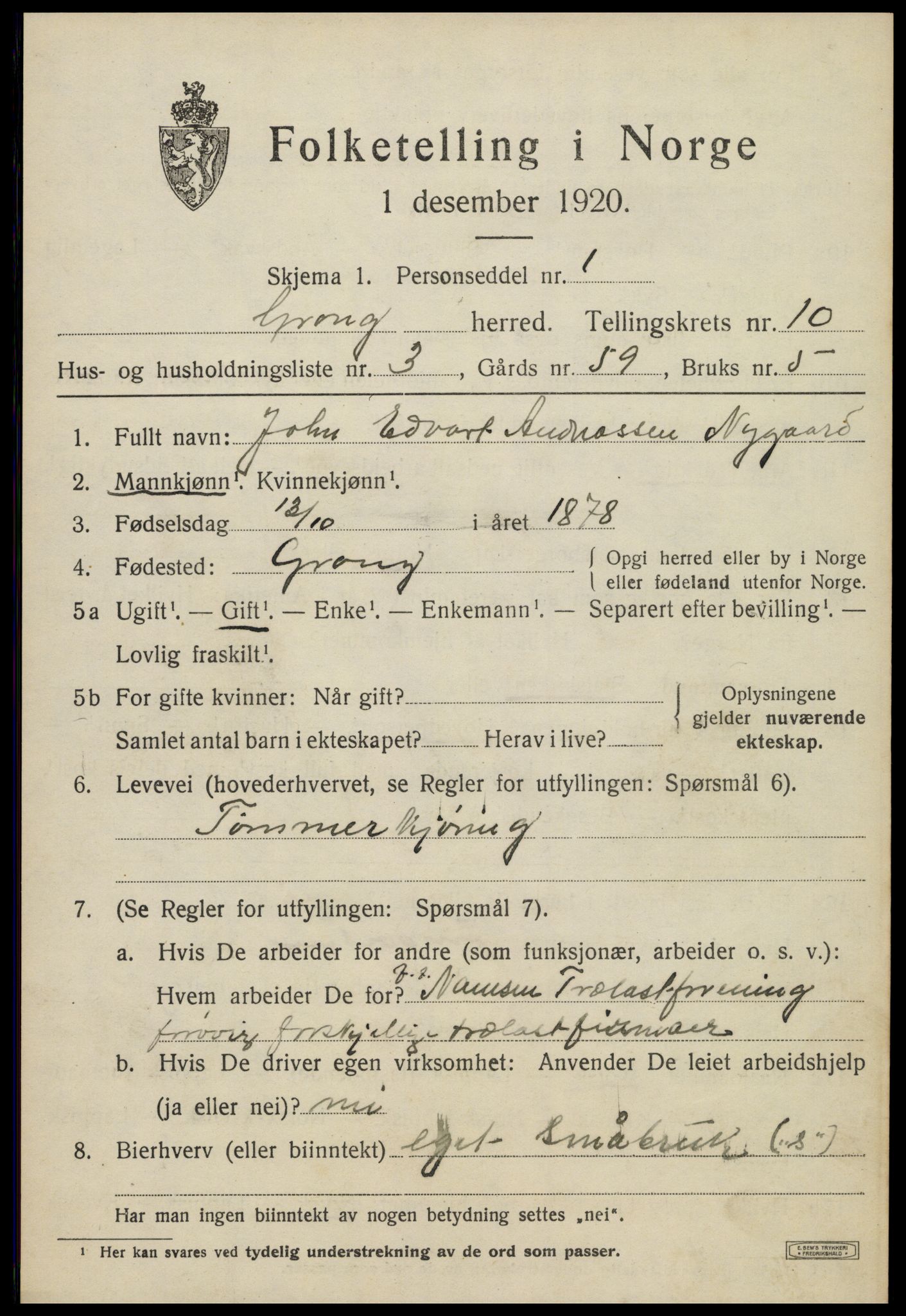 SAT, Folketelling 1920 for 1742 Grong herred, 1920, s. 5617