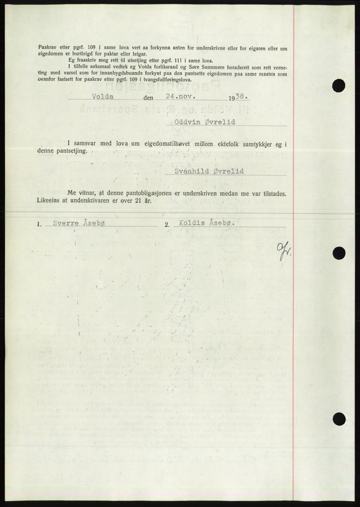 Søre Sunnmøre sorenskriveri, AV/SAT-A-4122/1/2/2C/L0066: Pantebok nr. 60, 1938-1938, Dagboknr: 1653/1938