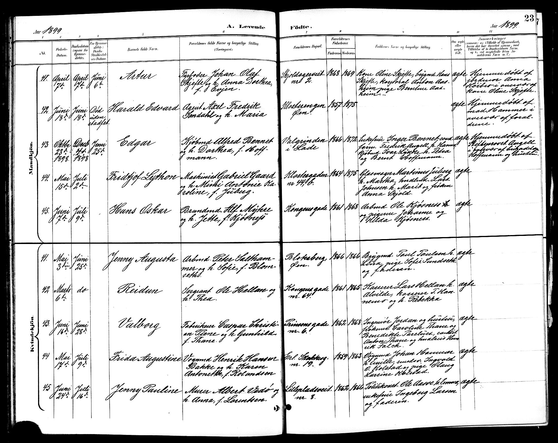 Ministerialprotokoller, klokkerbøker og fødselsregistre - Sør-Trøndelag, SAT/A-1456/601/L0094: Klokkerbok nr. 601C12, 1898-1911, s. 23