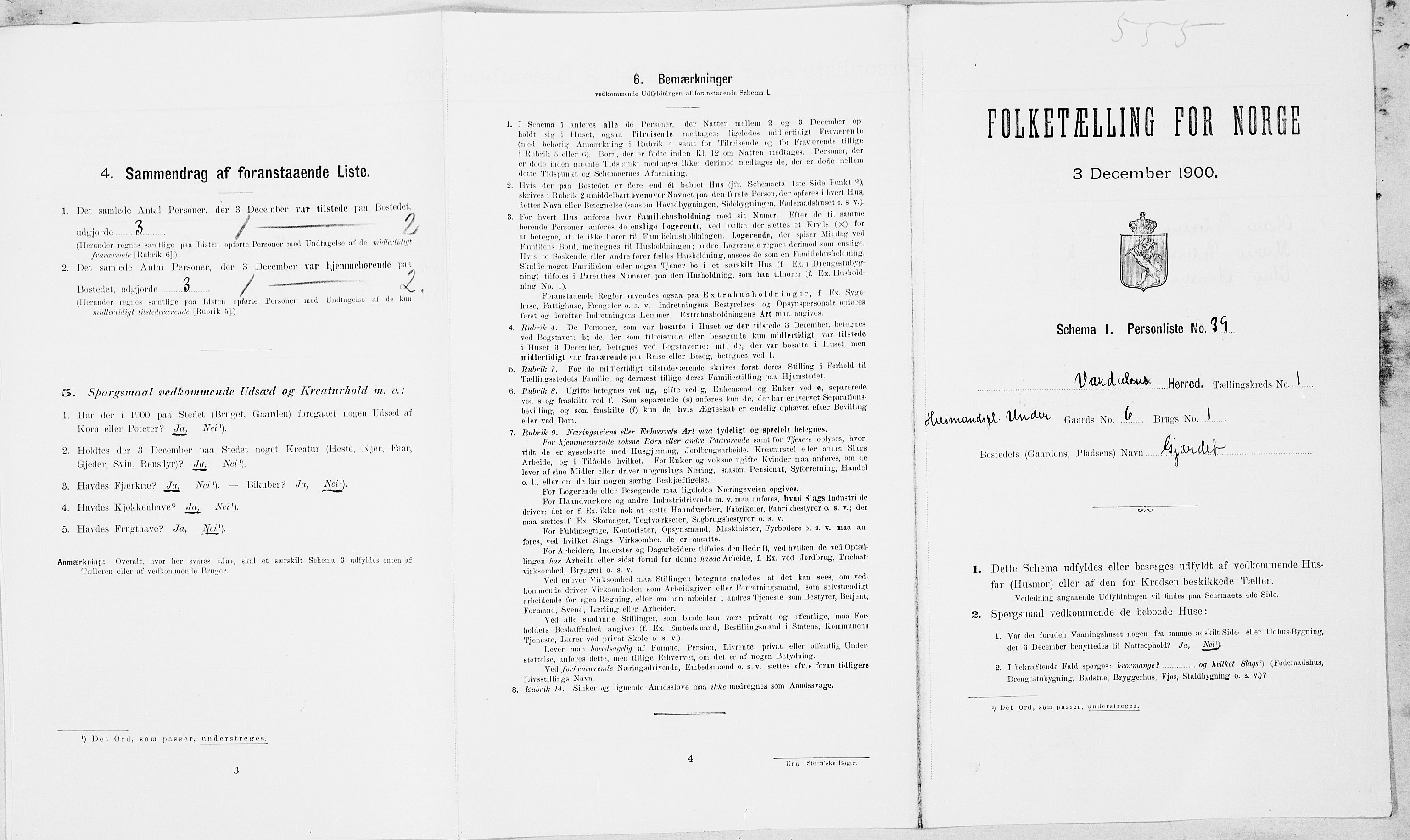 SAT, Folketelling 1900 for 1721 Verdal herred, 1900, s. 221