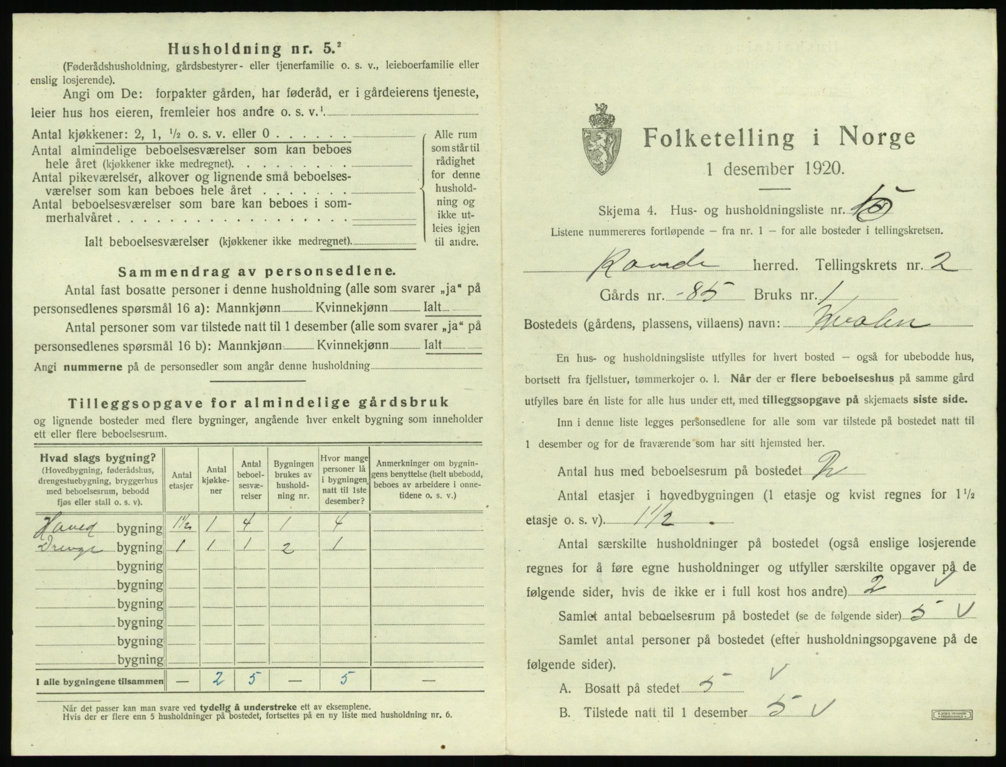 SAT, Folketelling 1920 for 1513 Rovde herred, 1920, s. 75