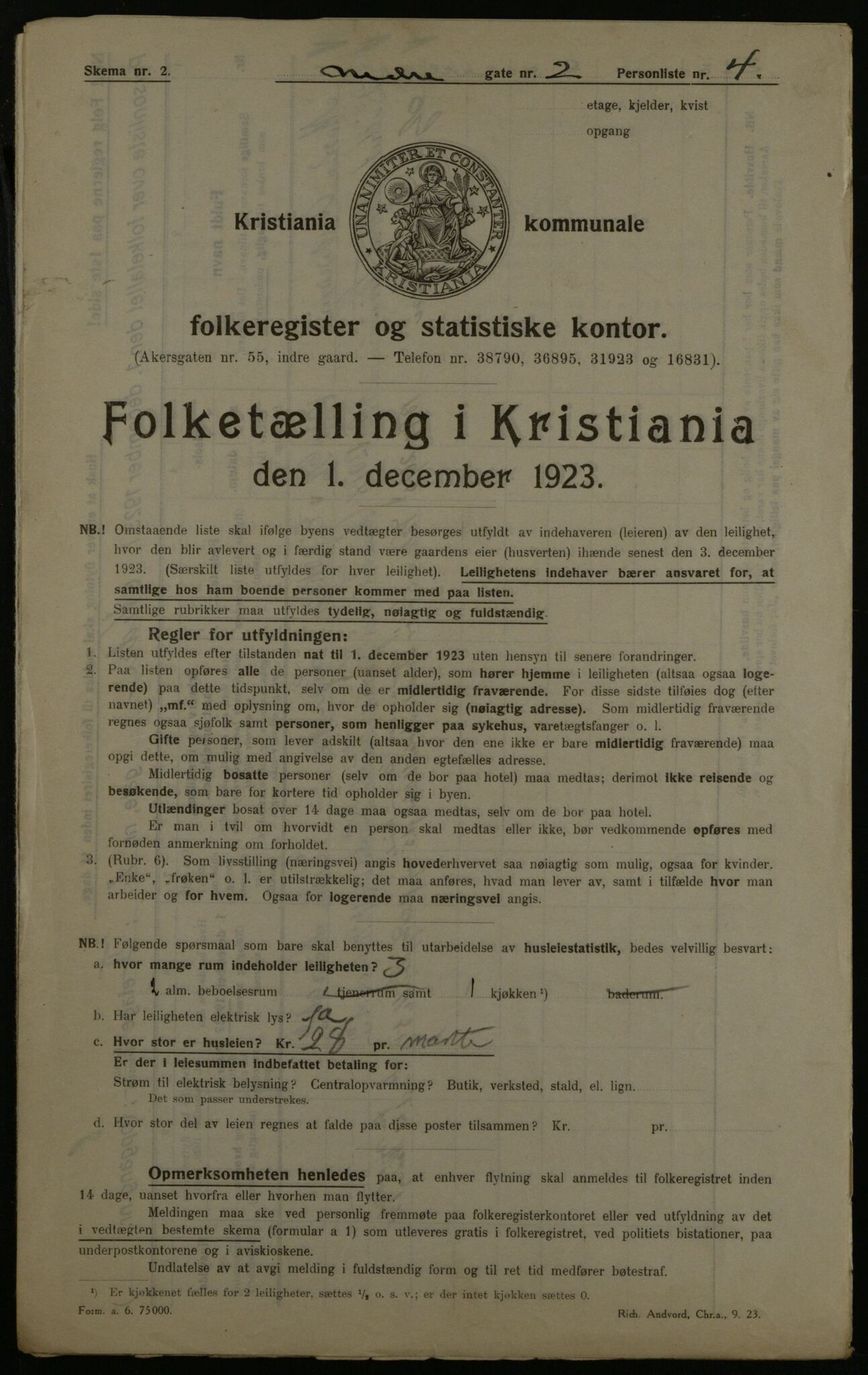 OBA, Kommunal folketelling 1.12.1923 for Kristiania, 1923, s. 76140