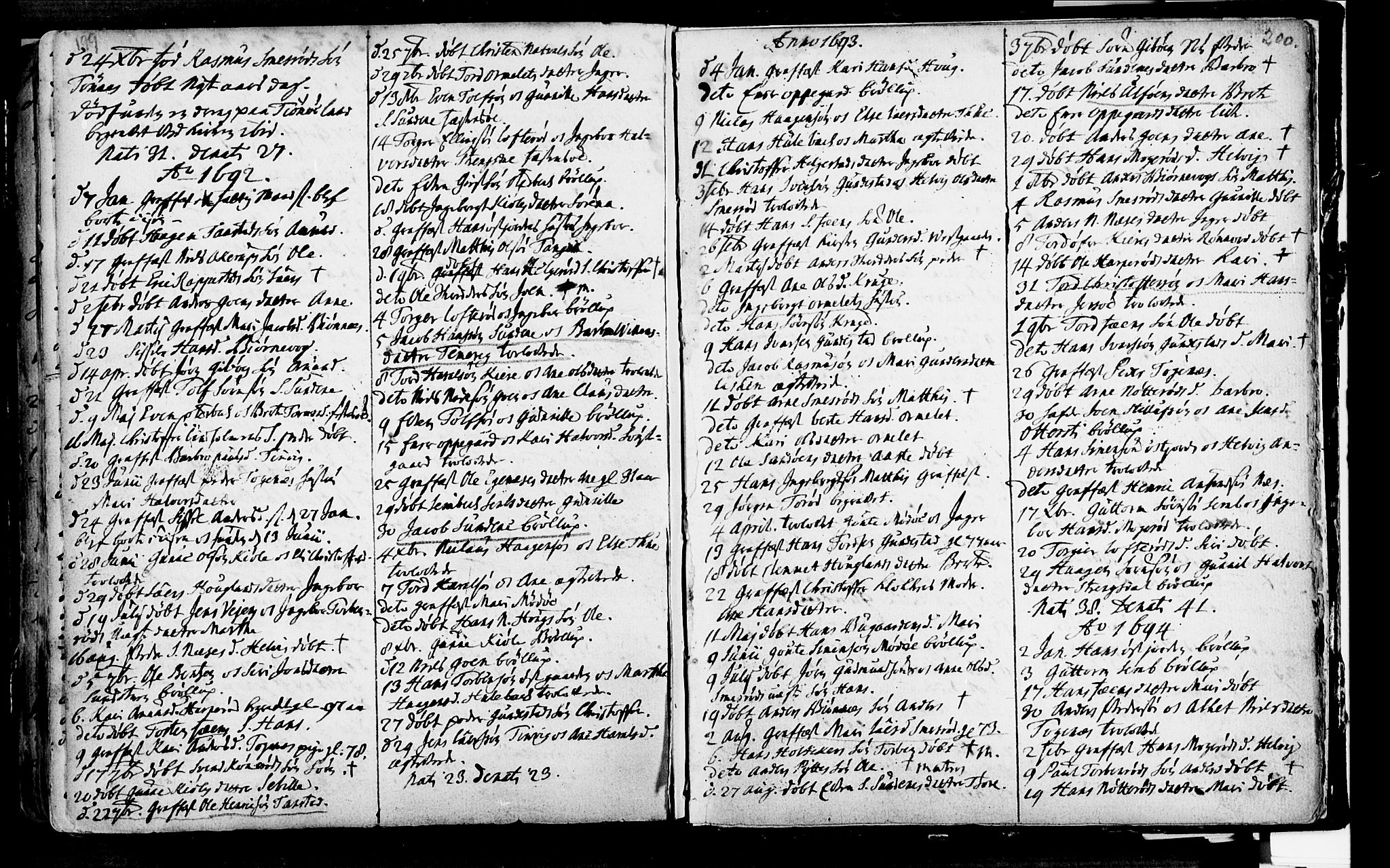 Nøtterøy kirkebøker, AV/SAKO-A-354/F/Fa/L0001: Ministerialbok nr. I 1, 1686-1738, s. 199-200