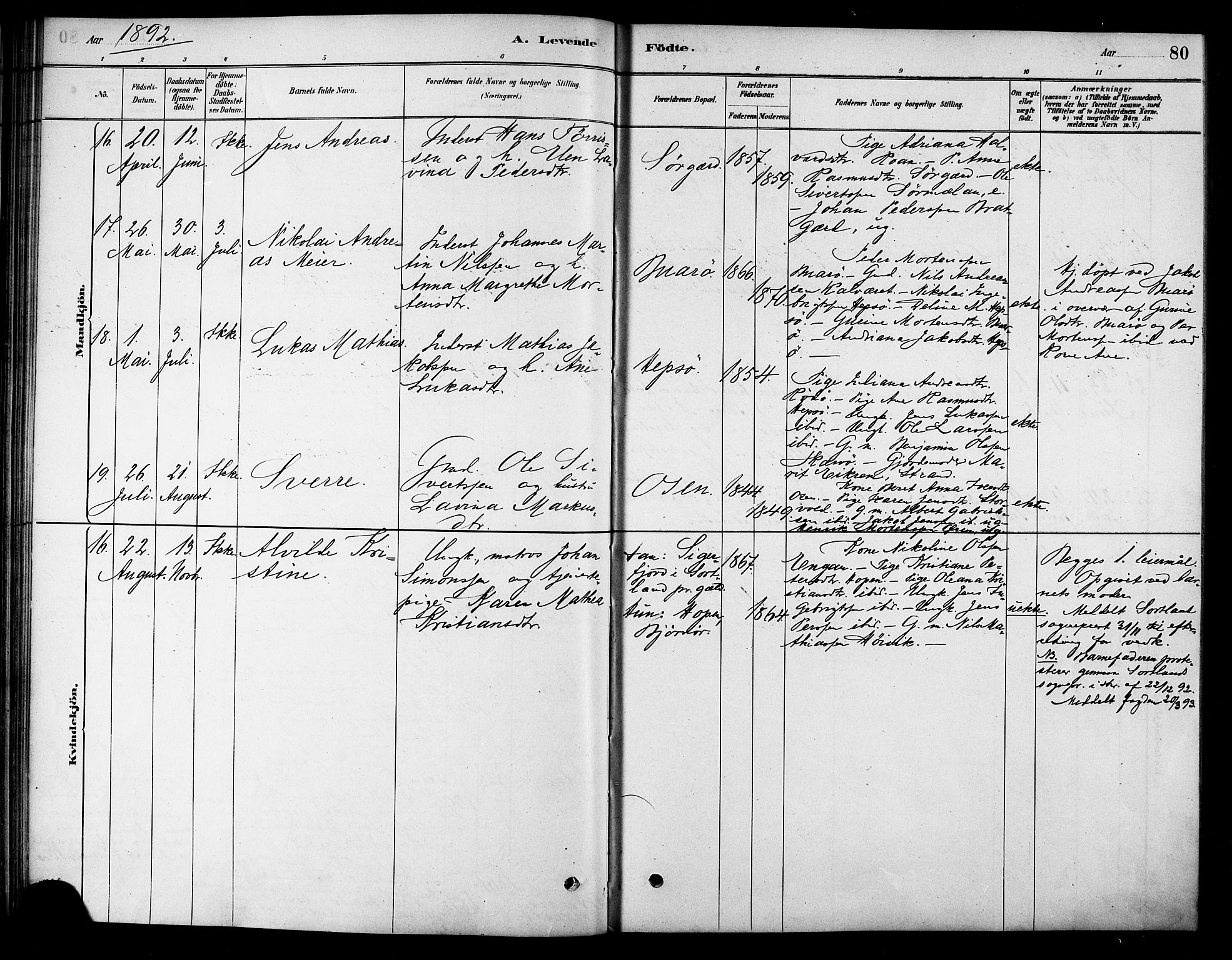 Ministerialprotokoller, klokkerbøker og fødselsregistre - Sør-Trøndelag, SAT/A-1456/658/L0722: Ministerialbok nr. 658A01, 1879-1896, s. 80