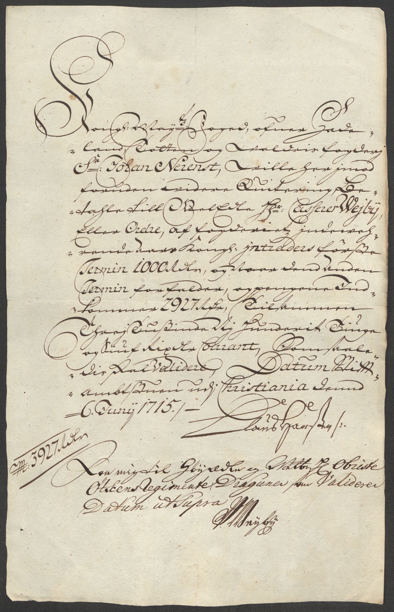 Rentekammeret inntil 1814, Reviderte regnskaper, Fogderegnskap, AV/RA-EA-4092/R18/L1314: Fogderegnskap Hadeland, Toten og Valdres, 1715, s. 457