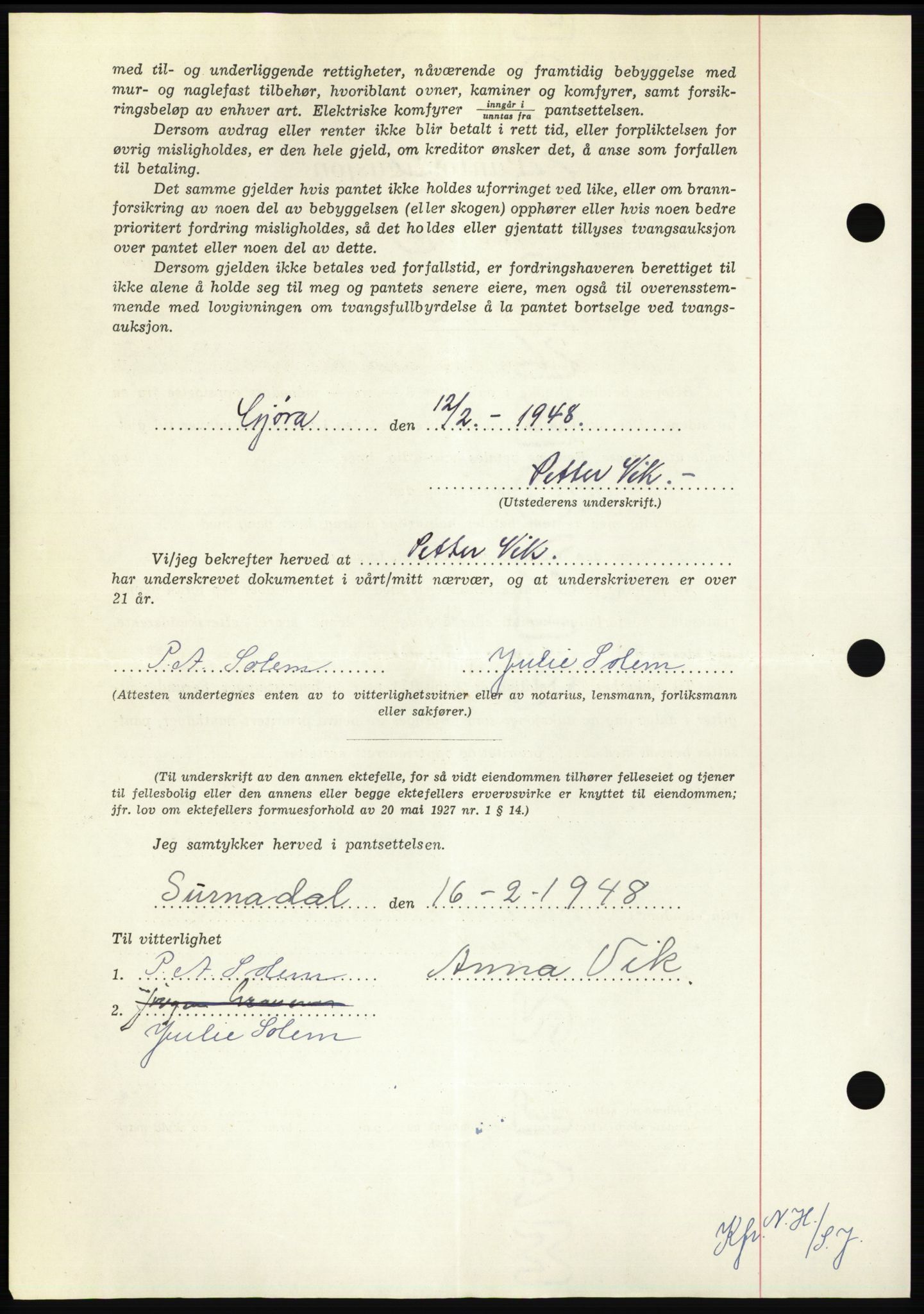 Nordmøre sorenskriveri, AV/SAT-A-4132/1/2/2Ca: Pantebok nr. B98, 1948-1948, Dagboknr: 469/1948