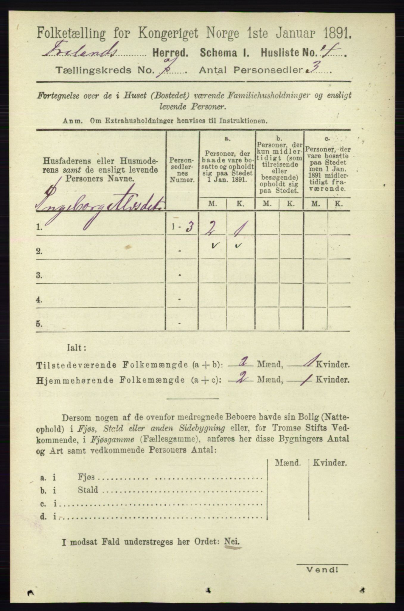 RA, Folketelling 1891 for 0919 Froland herred, 1891, s. 2628