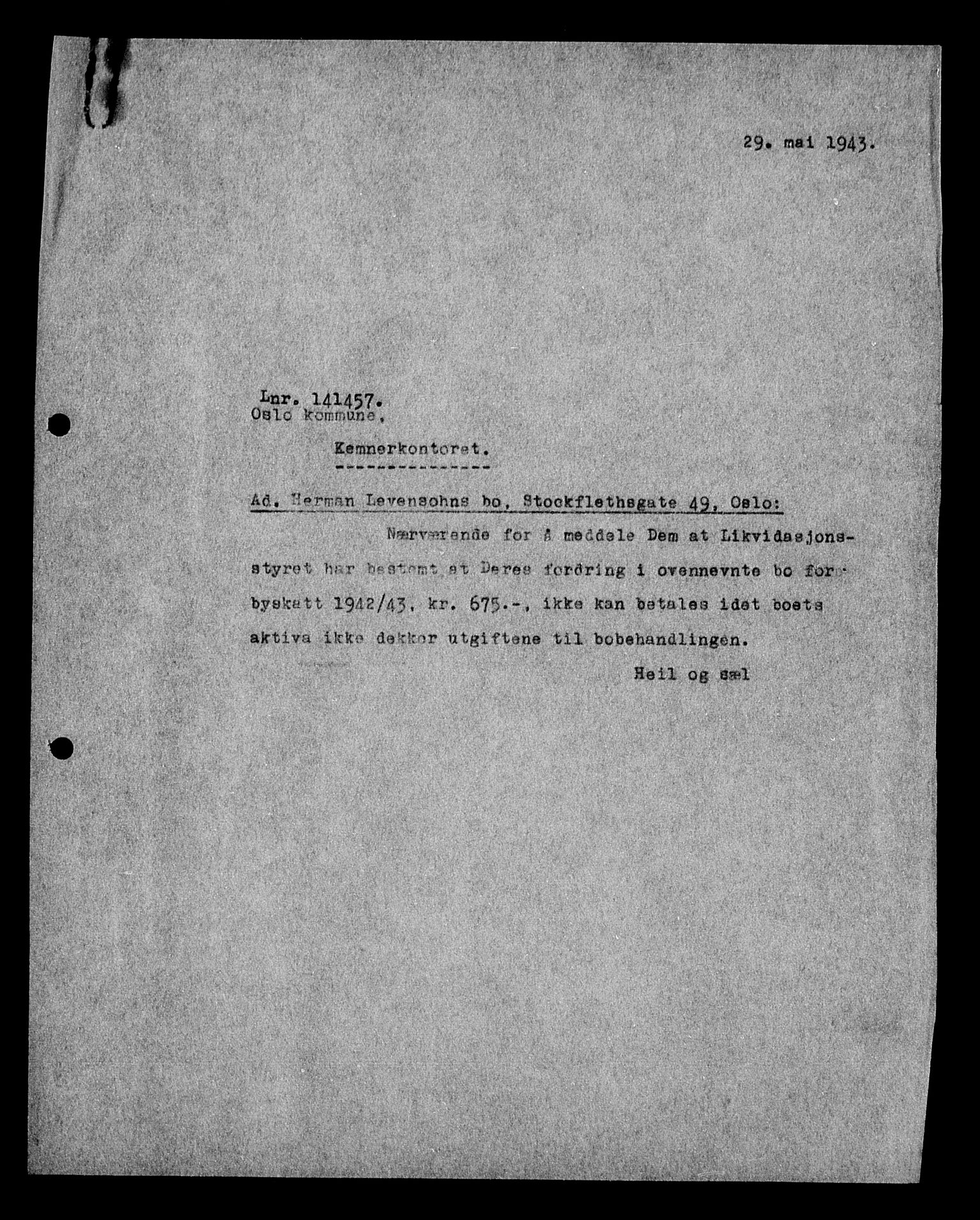 Justisdepartementet, Tilbakeføringskontoret for inndratte formuer, AV/RA-S-1564/H/Hc/Hcc/L0958: --, 1945-1947, s. 566