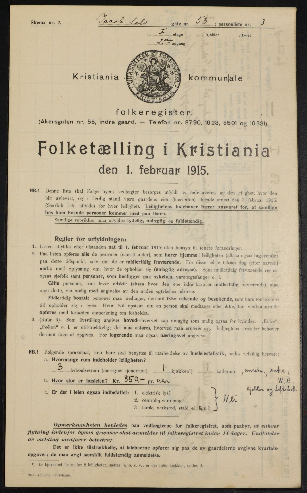 OBA, Kommunal folketelling 1.2.1915 for Kristiania, 1915, s. 44988