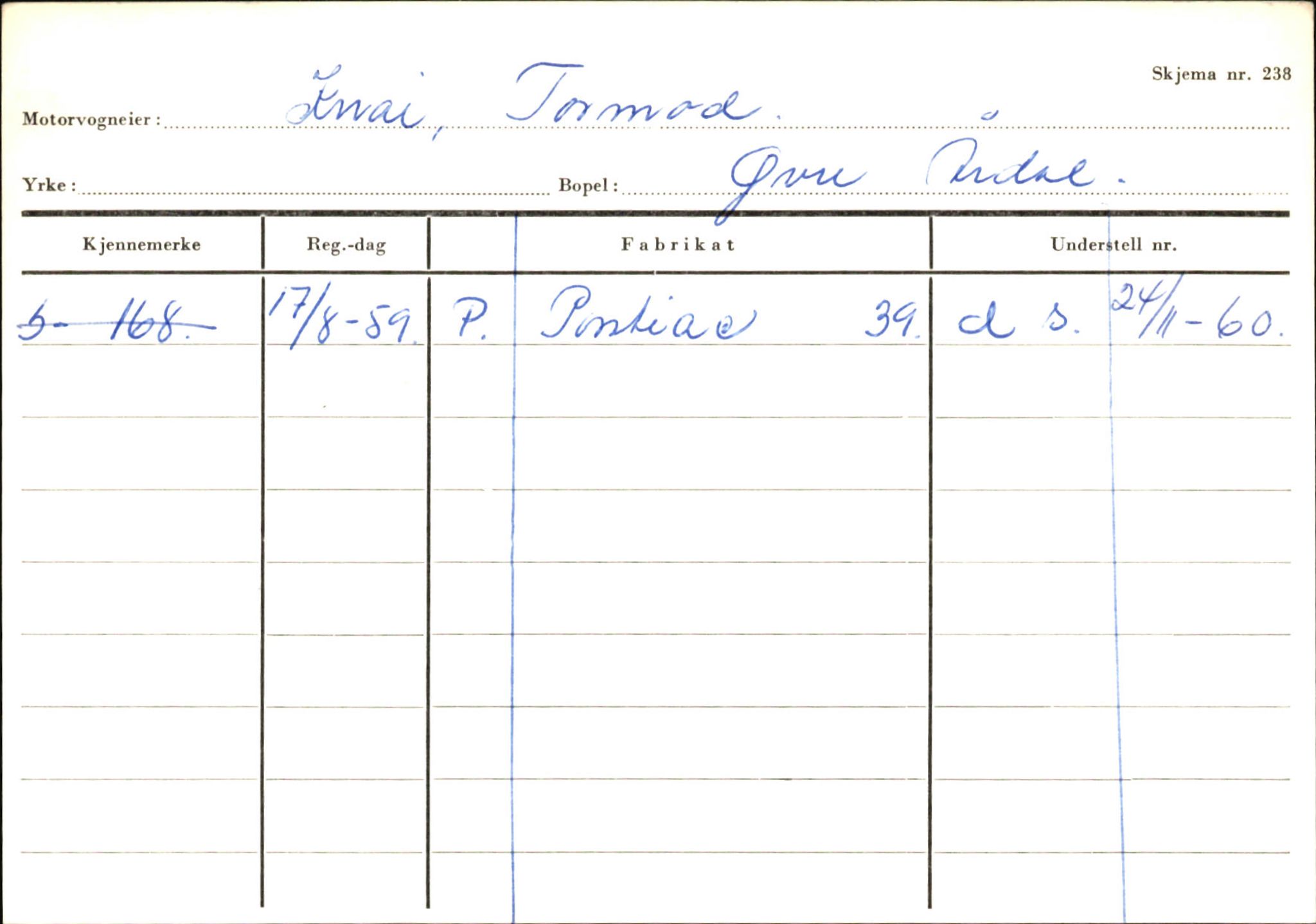 Statens vegvesen, Sogn og Fjordane vegkontor, AV/SAB-A-5301/4/F/L0145: Registerkort Vågsøy S-Å. Årdal I-P, 1945-1975, s. 1183