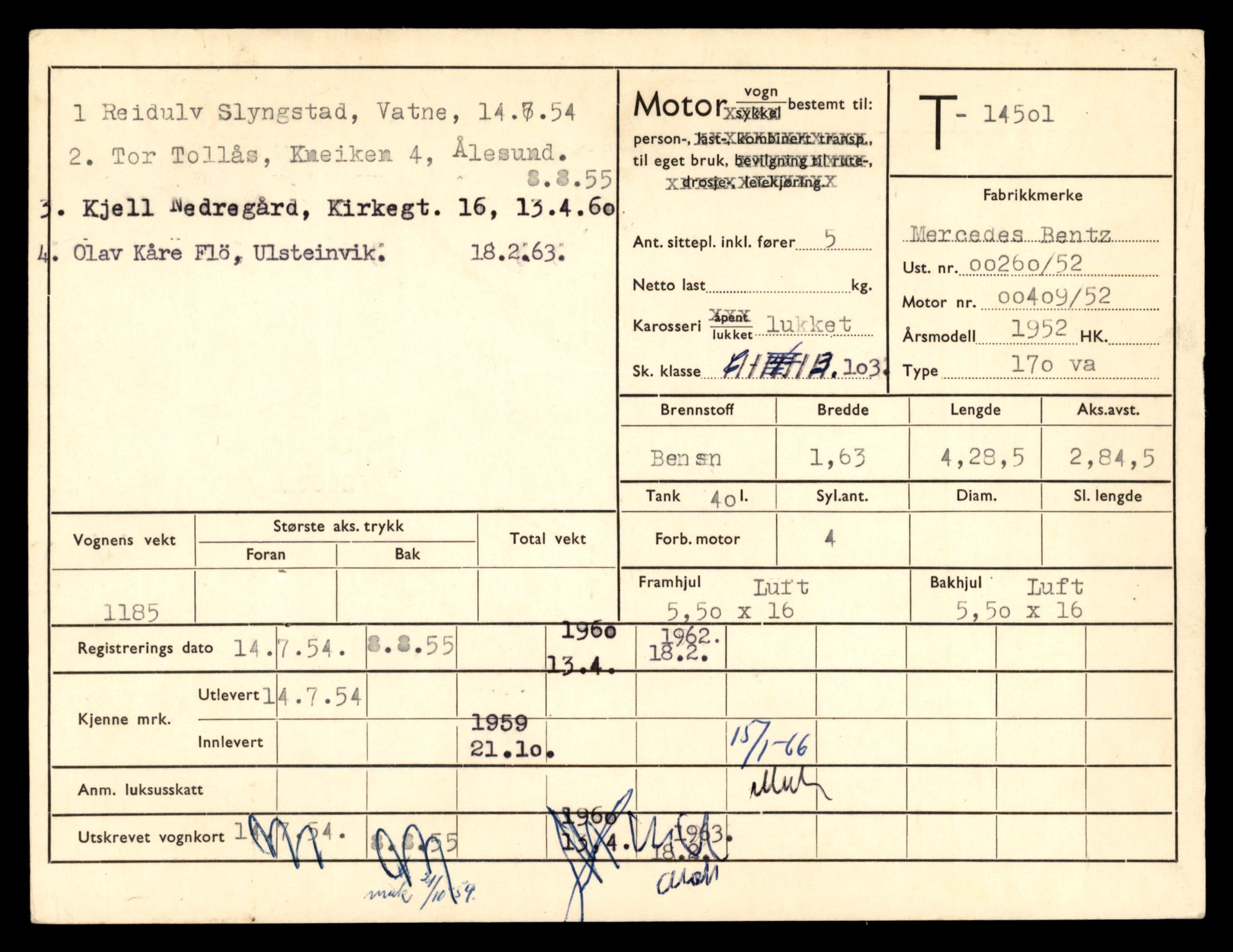 Møre og Romsdal vegkontor - Ålesund trafikkstasjon, AV/SAT-A-4099/F/Fe/L0046: Registreringskort for kjøretøy T 14445 - T 14579, 1927-1998