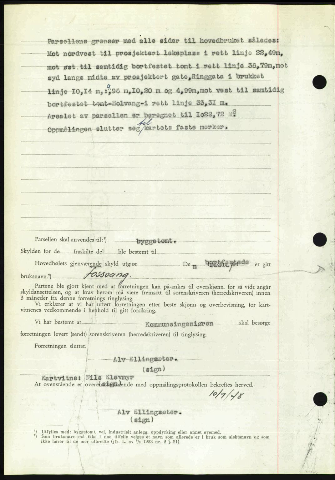 Romsdal sorenskriveri, AV/SAT-A-4149/1/2/2C: Pantebok nr. A26, 1948-1948, Dagboknr: 1762/1948