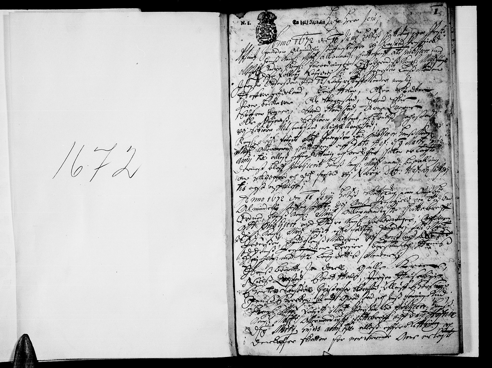 Follo sorenskriveri, AV/SAO-A-10274/F/Fb/Fba/L0011: Tingbok, 1672, s. 0b-1a