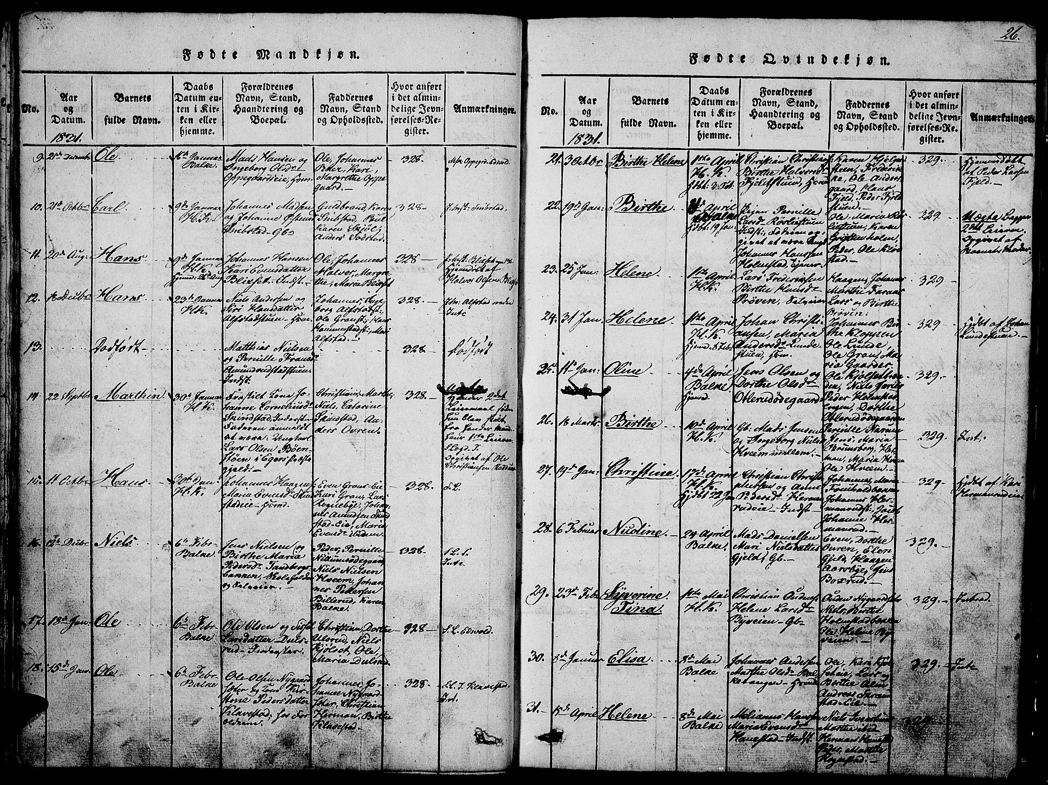 Østre Toten prestekontor, AV/SAH-PREST-104/H/Ha/Hab/L0001: Klokkerbok nr. 1, 1827-1839, s. 26