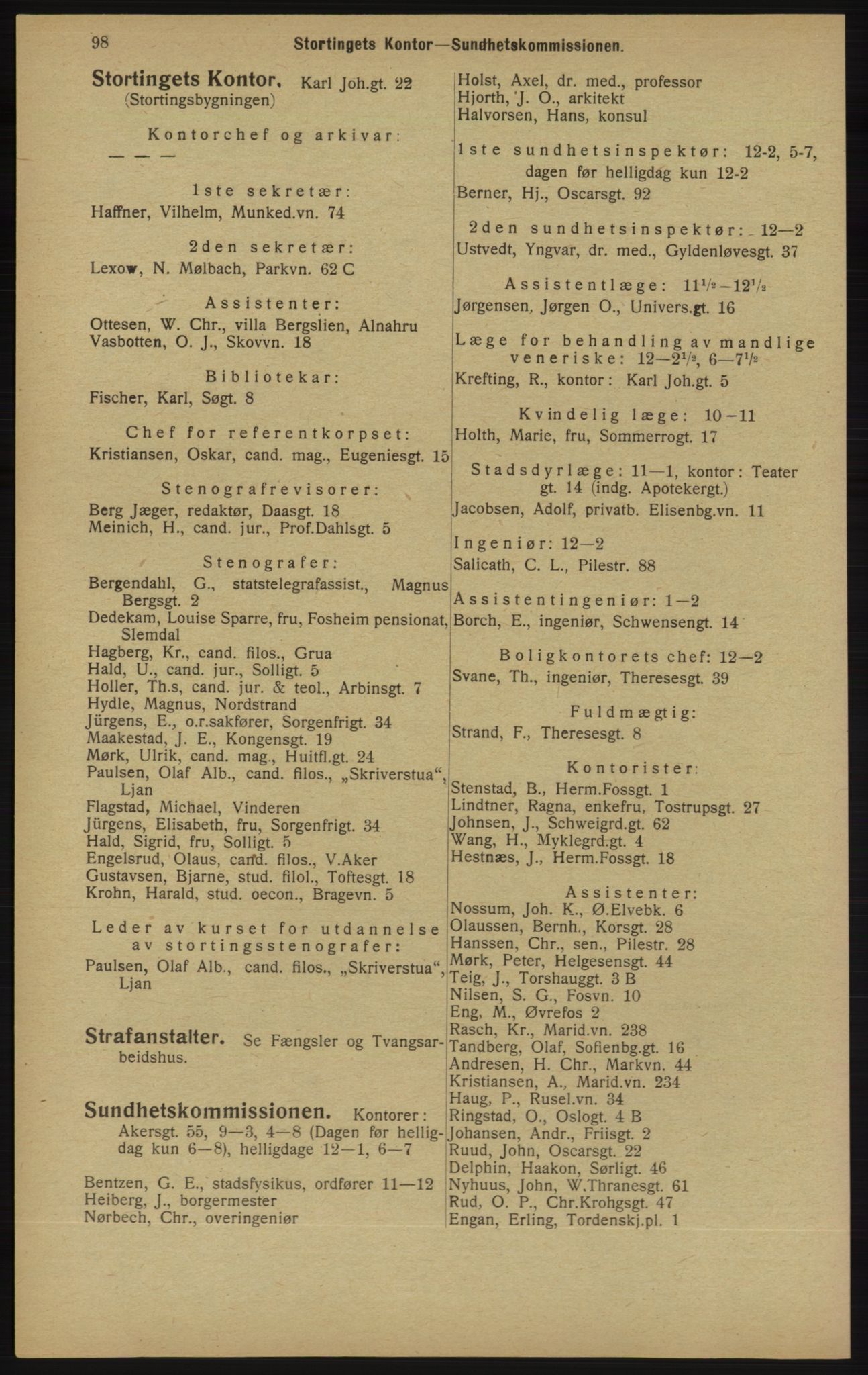 Kristiania/Oslo adressebok, PUBL/-, 1913, s. 100