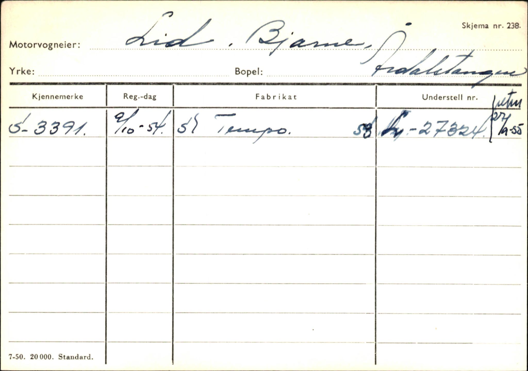 Statens vegvesen, Sogn og Fjordane vegkontor, AV/SAB-A-5301/4/F/L0145: Registerkort Vågsøy S-Å. Årdal I-P, 1945-1975, s. 1415