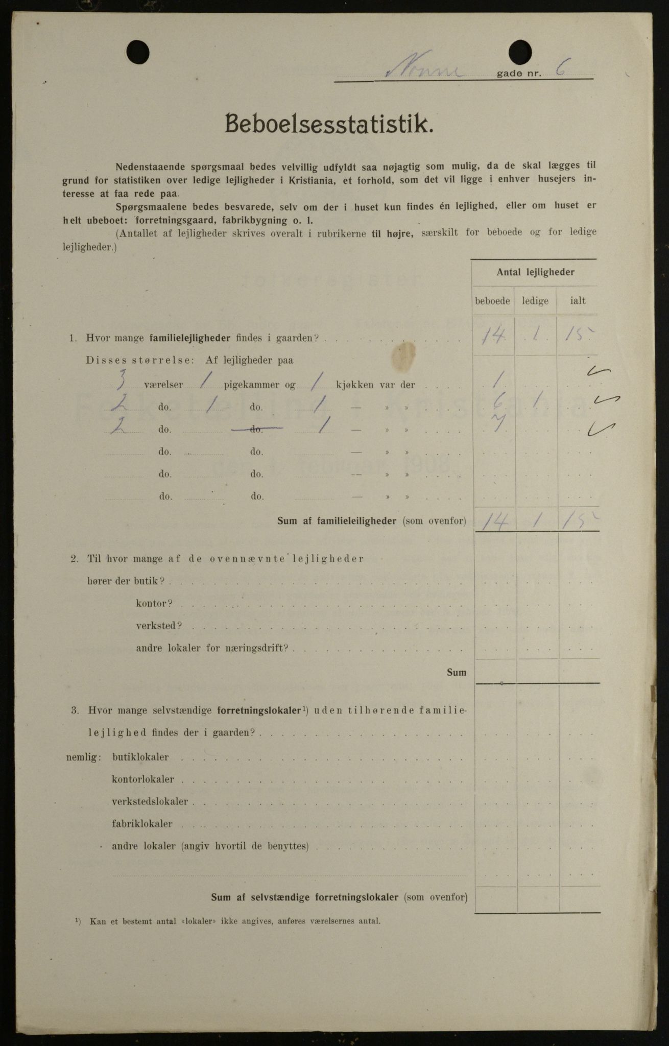 OBA, Kommunal folketelling 1.2.1908 for Kristiania kjøpstad, 1908, s. 64088