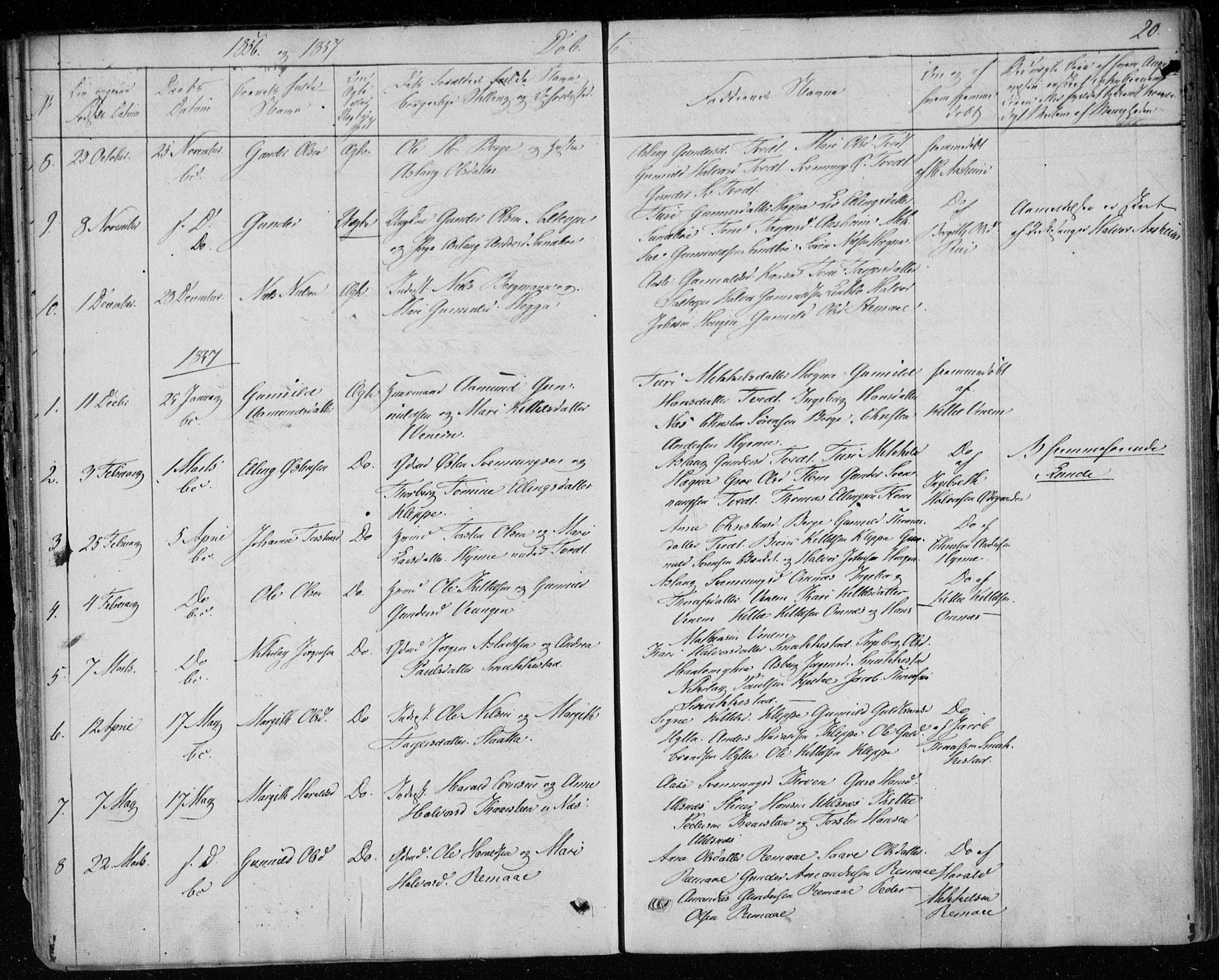 Lunde kirkebøker, AV/SAKO-A-282/F/Fb/L0001: Ministerialbok nr. II 1, 1845-1861, s. 20