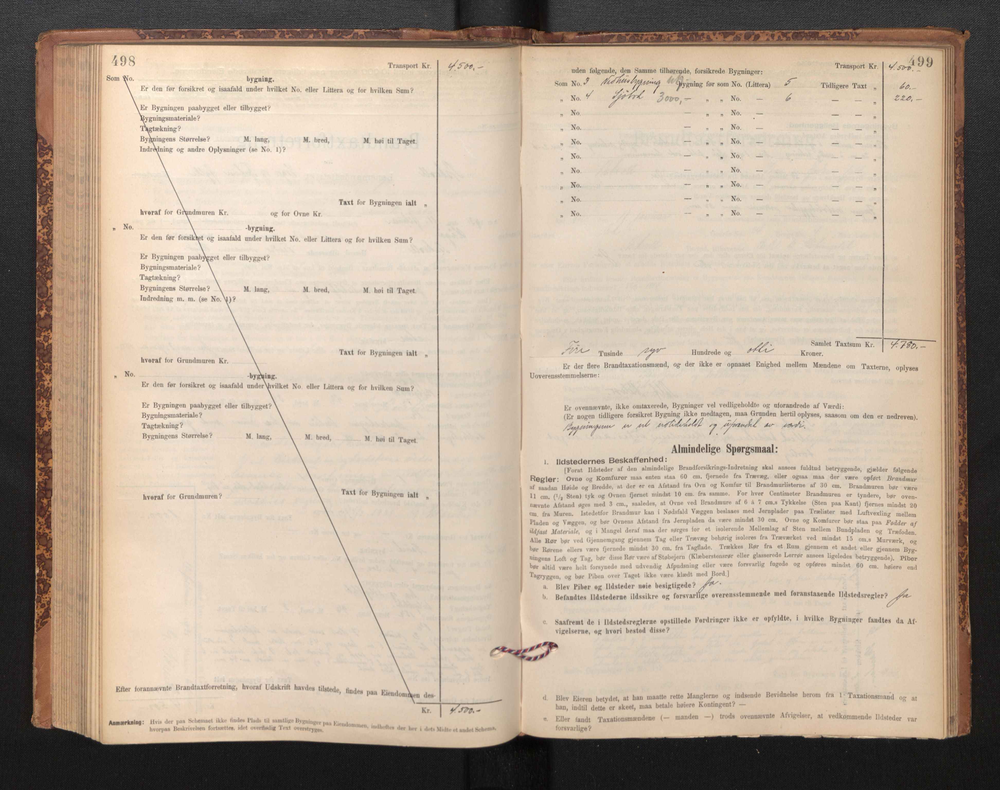 Lensmannen i Askvoll, SAB/A-26301/0012/L0004: Branntakstprotokoll, skjematakst og liste over branntakstmenn, 1895-1932, s. 498-499