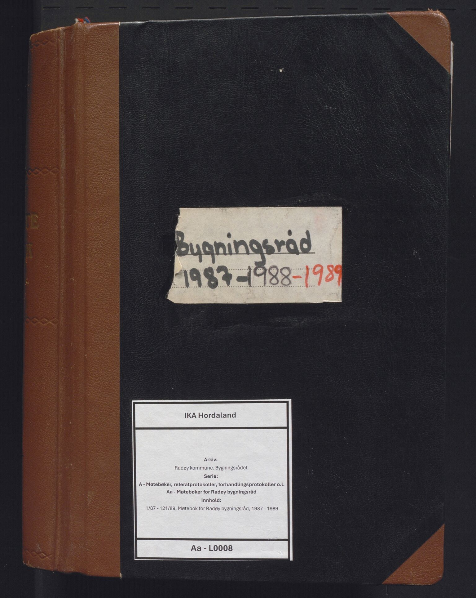Radøy kommune. Bygningsrådet, IKAH/1260b-511/A/Aa/L0008: Møtebok for Radøy bygningsråd, 1987-1989