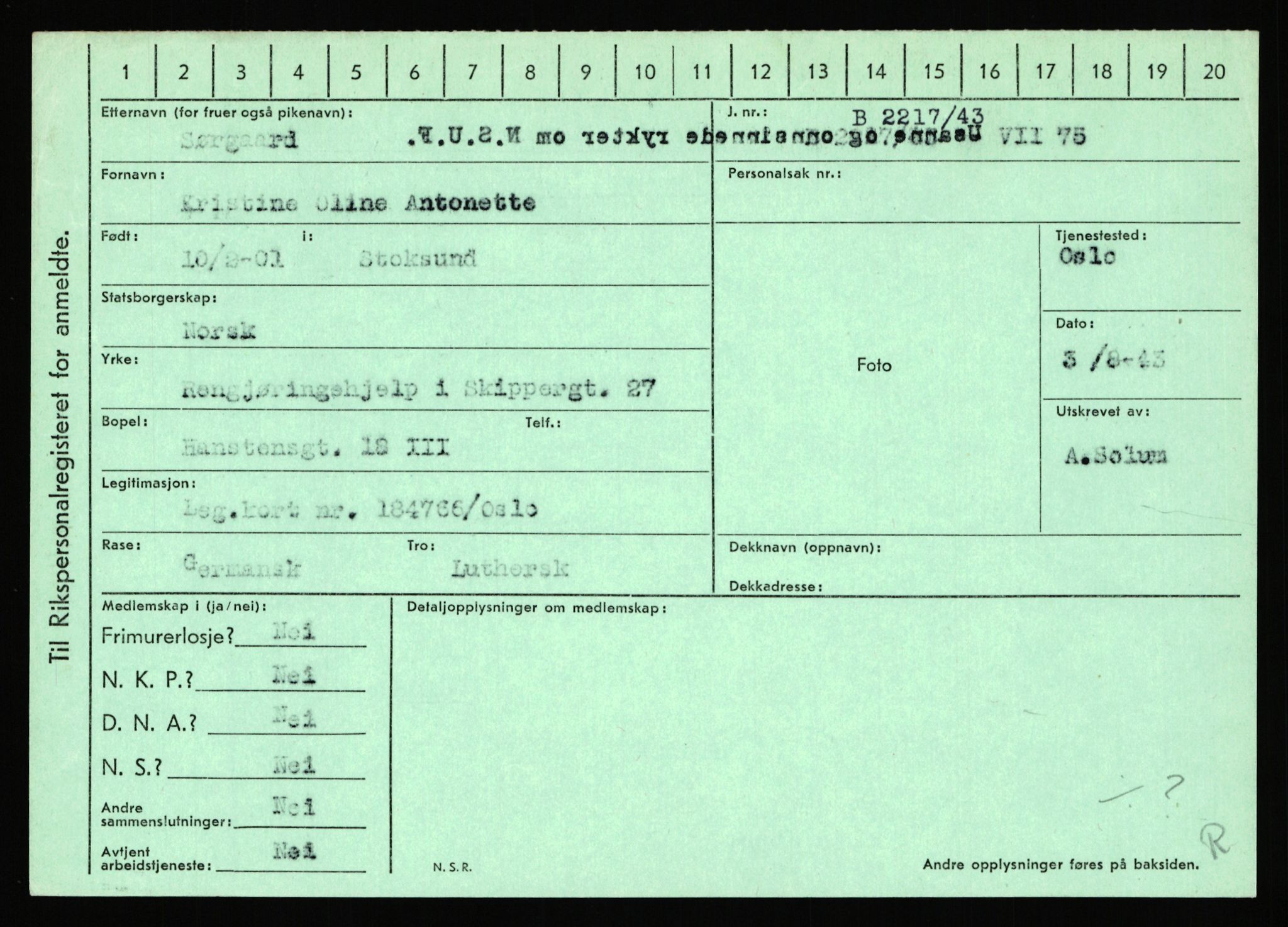 Statspolitiet - Hovedkontoret / Osloavdelingen, AV/RA-S-1329/C/Ca/L0015: Svea - Tøsse, 1943-1945, s. 1633