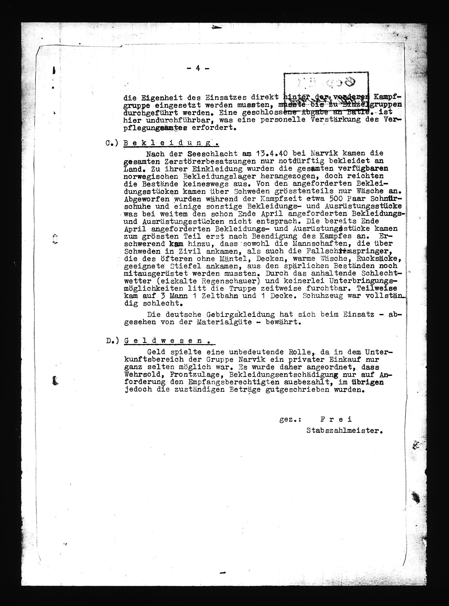 Documents Section, AV/RA-RAFA-2200/V/L0086: Amerikansk mikrofilm "Captured German Documents".
Box No. 725.  FKA jnr. 601/1954., 1940, s. 387