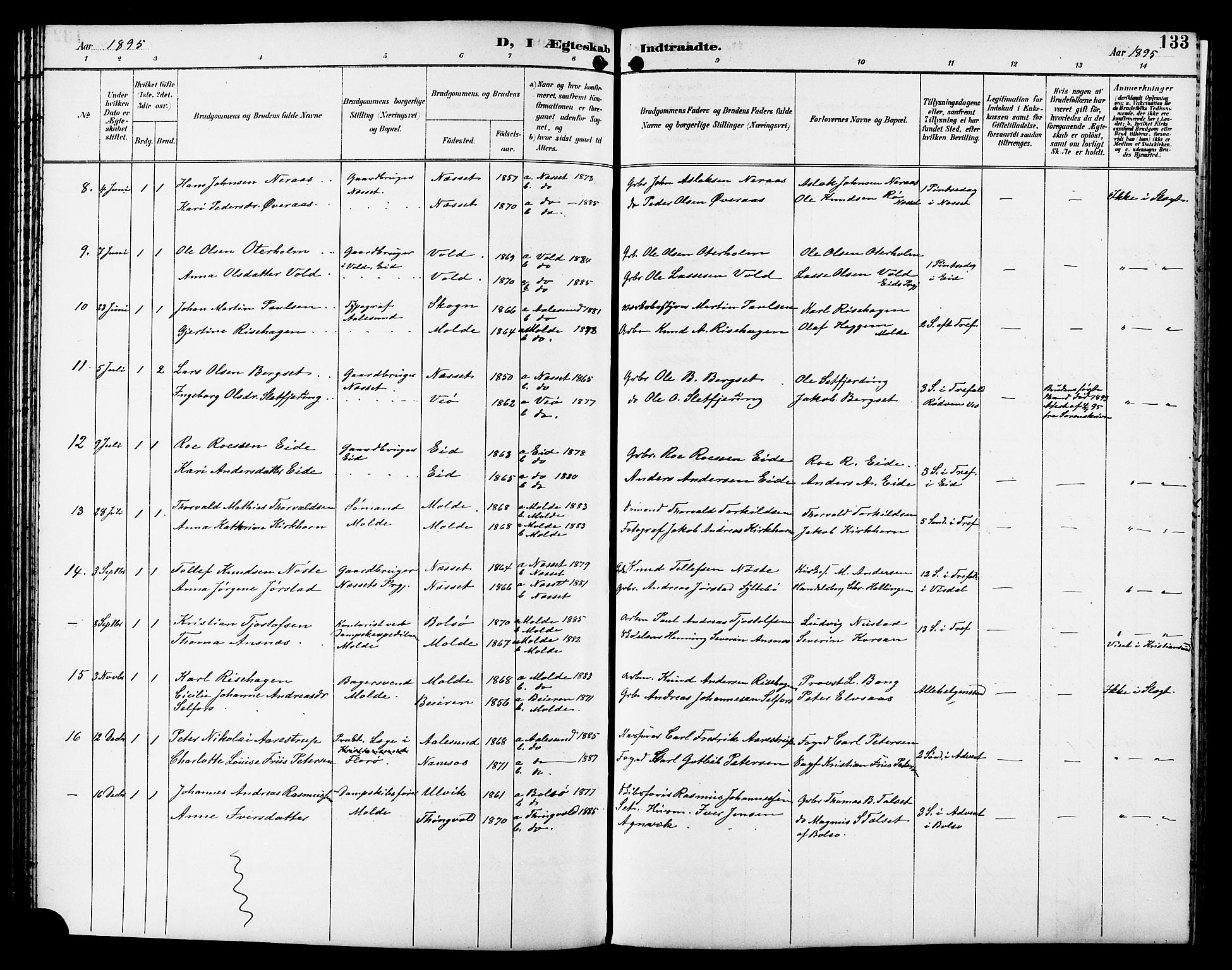 Ministerialprotokoller, klokkerbøker og fødselsregistre - Møre og Romsdal, SAT/A-1454/558/L0702: Klokkerbok nr. 558C03, 1894-1915, s. 133