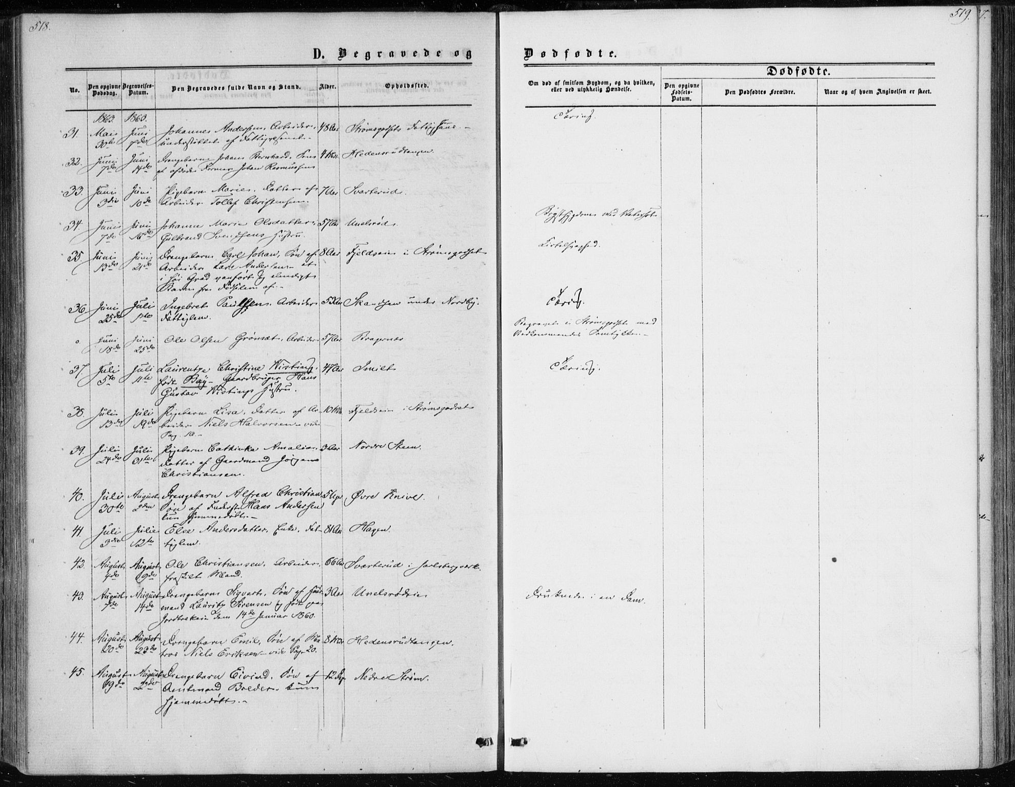 Skoger kirkebøker, AV/SAKO-A-59/F/Fa/L0004: Ministerialbok nr. I 4, 1862-1872, s. 518-519