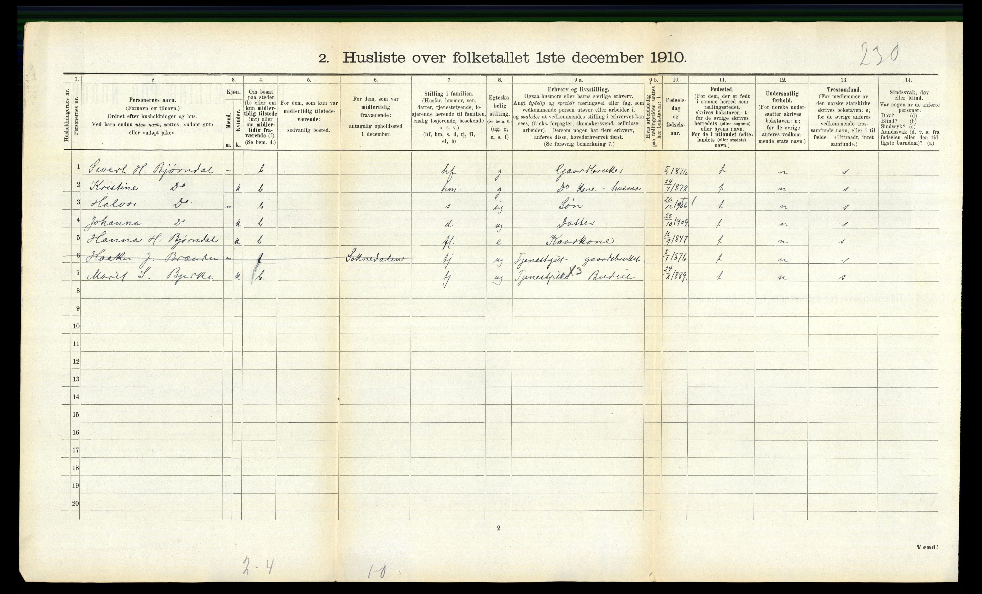 RA, Folketelling 1910 for 1634 Oppdal herred, 1910, s. 1356