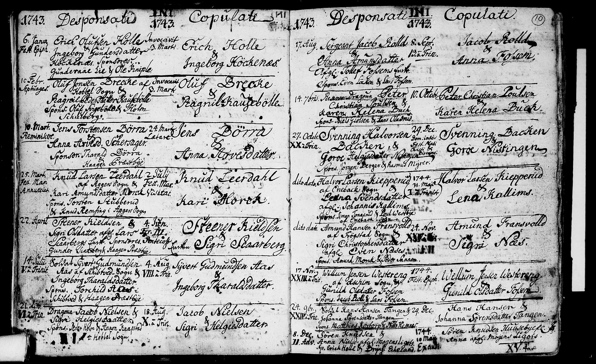 Spydeberg prestekontor Kirkebøker, SAO/A-10924/F/Fa/L0002: Ministerialbok nr. I 2, 1739-1780, s. 10