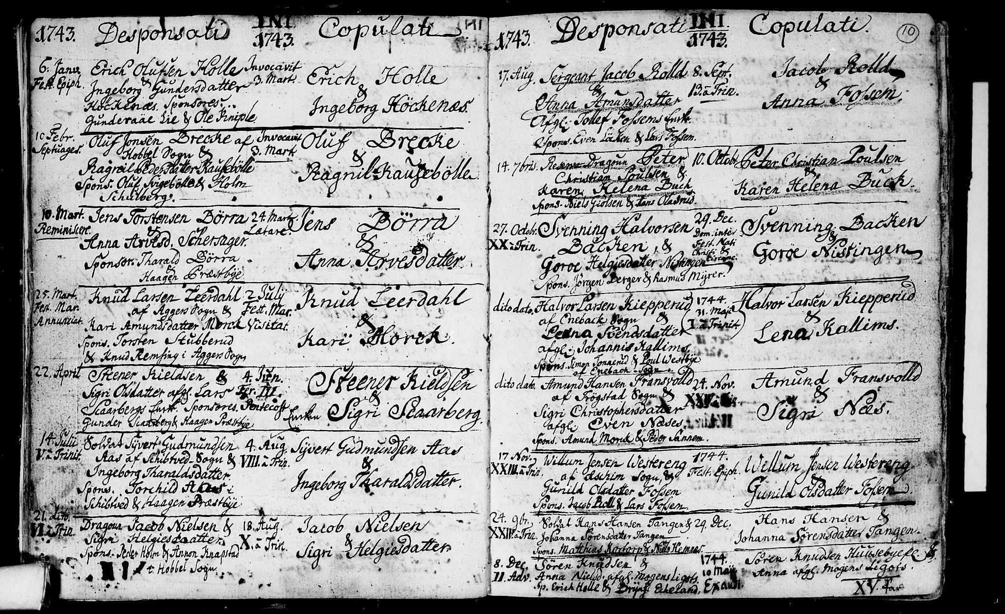 Spydeberg prestekontor Kirkebøker, AV/SAO-A-10924/F/Fa/L0002: Ministerialbok nr. I 2, 1739-1780, s. 10