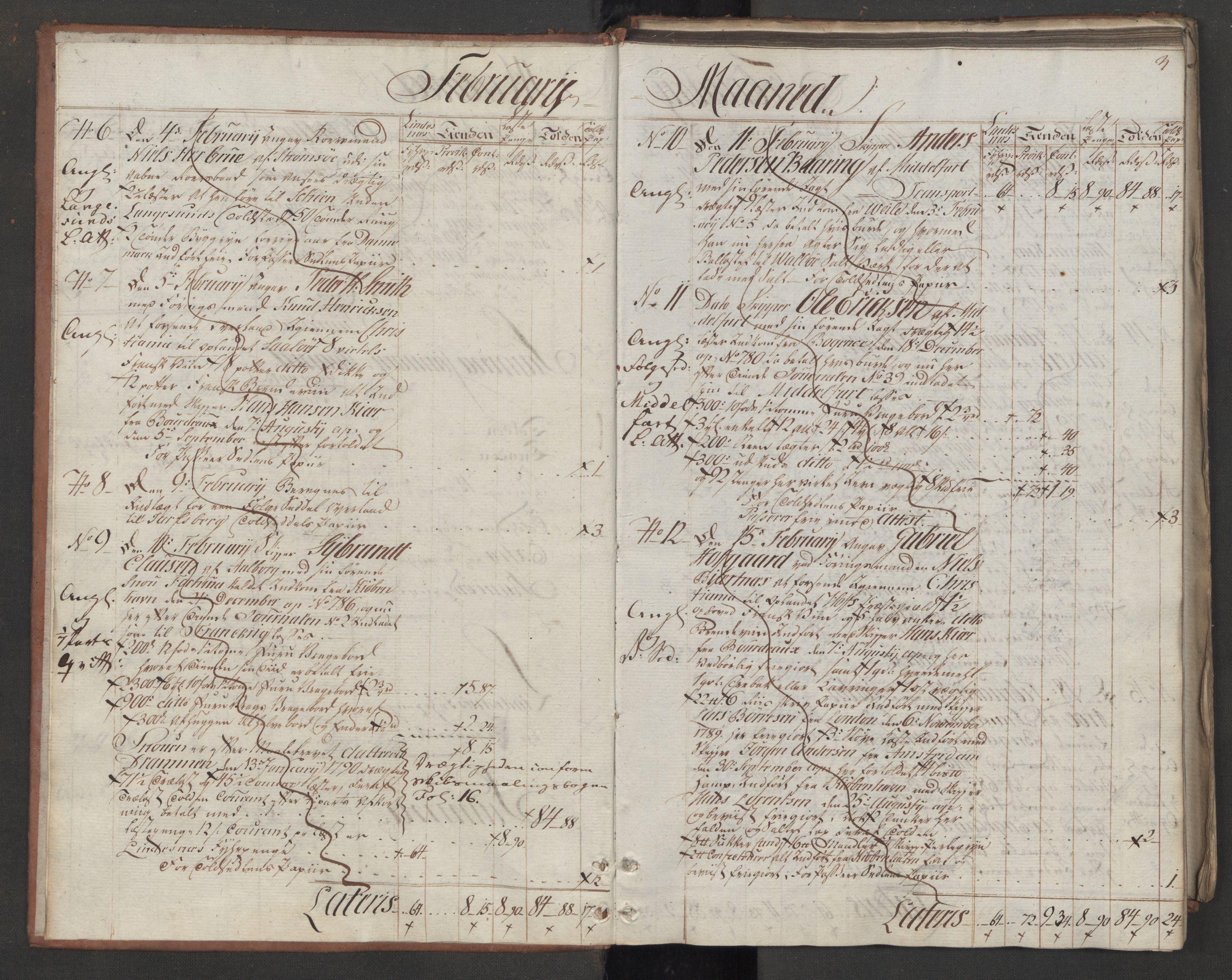 Generaltollkammeret, tollregnskaper, RA/EA-5490/R08/L0159/0001: Tollregnskaper Drammen / Utgående tollbok, 1790, s. 2b-3a