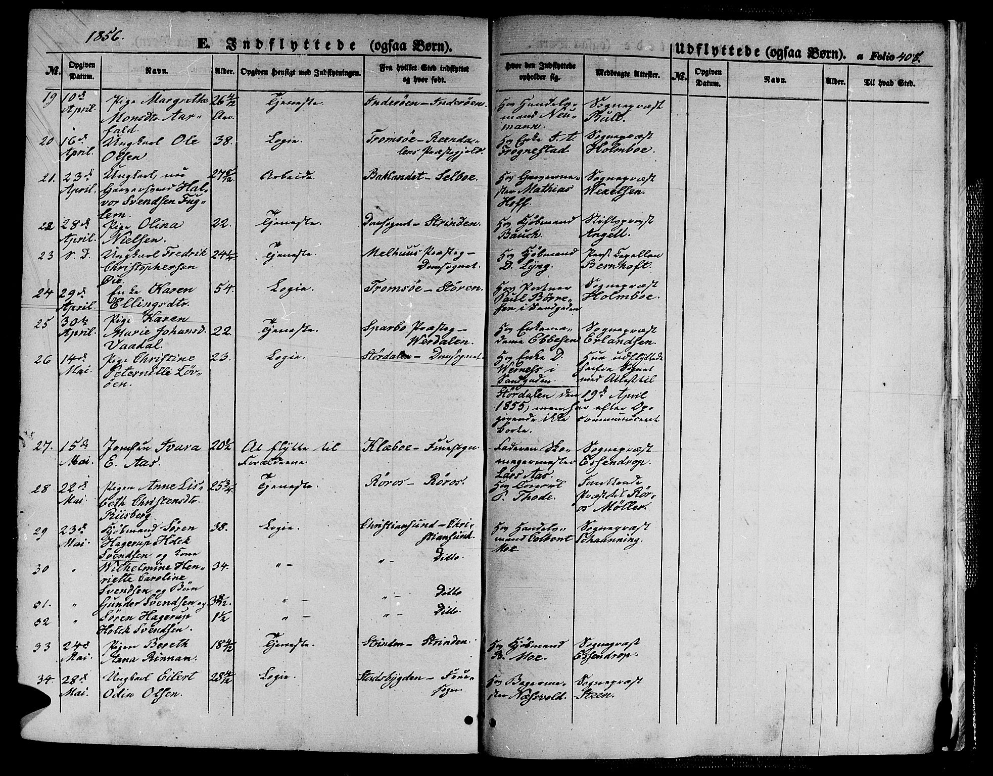 Ministerialprotokoller, klokkerbøker og fødselsregistre - Sør-Trøndelag, SAT/A-1456/602/L0137: Klokkerbok nr. 602C05, 1846-1856, s. 405