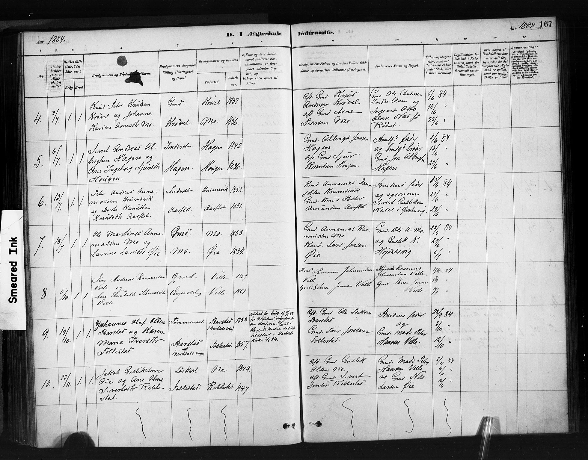 Ministerialprotokoller, klokkerbøker og fødselsregistre - Møre og Romsdal, AV/SAT-A-1454/513/L0176: Ministerialbok nr. 513A03, 1877-1889, s. 167